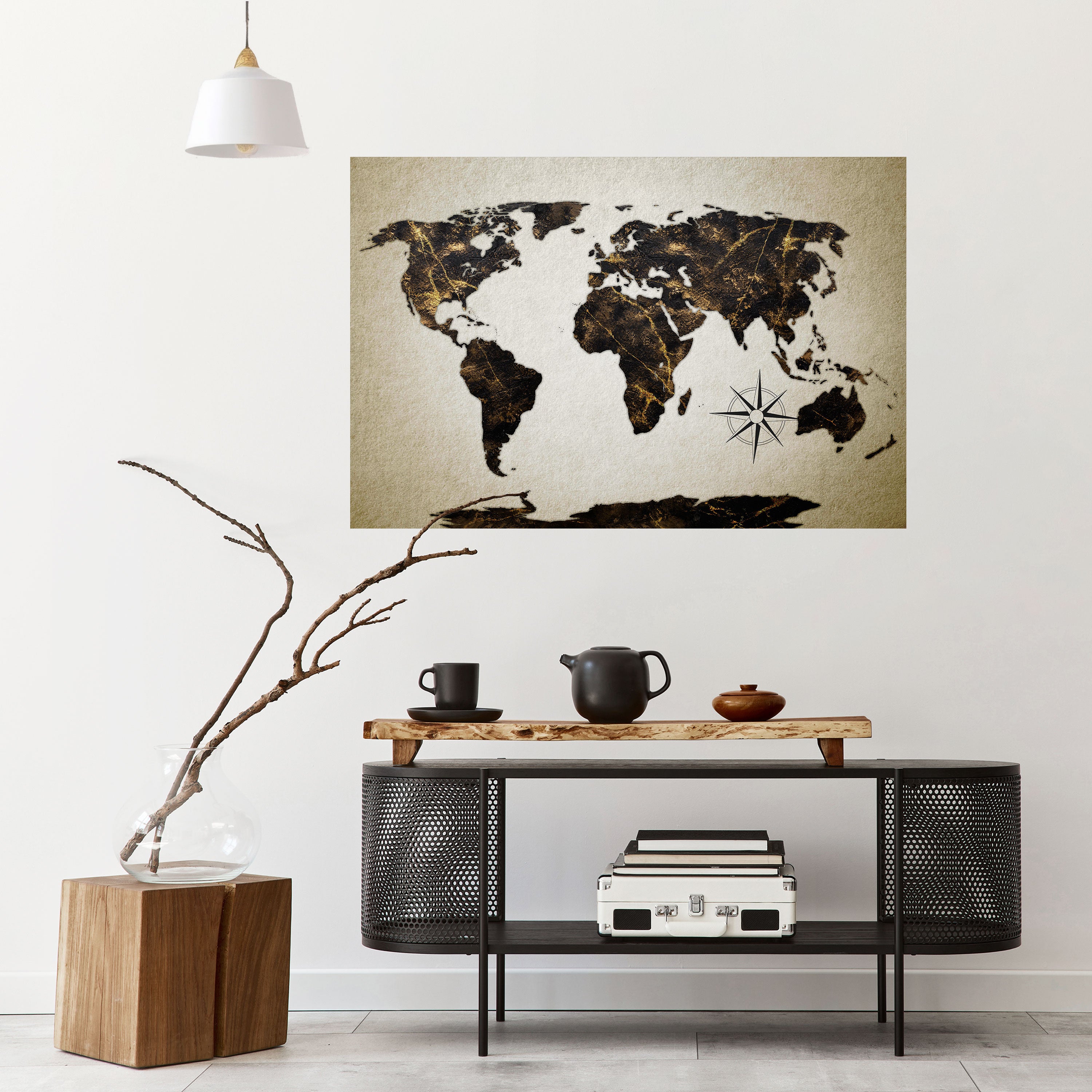 GOLDEN LINES GLOBE Naklejka/Plakat poziomy