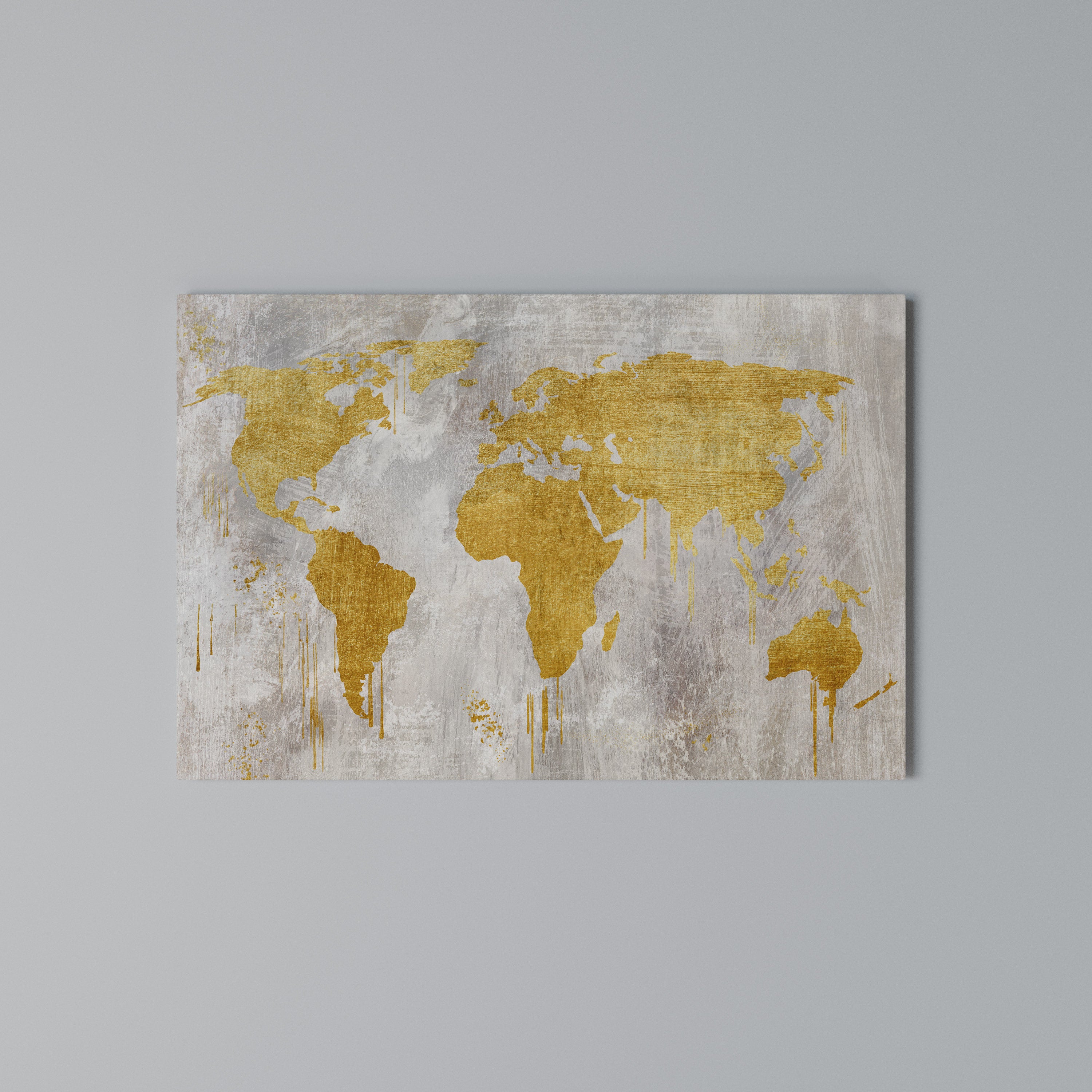 METALLIC WORLDVIEW MAP Poziomy obraz na płótnie