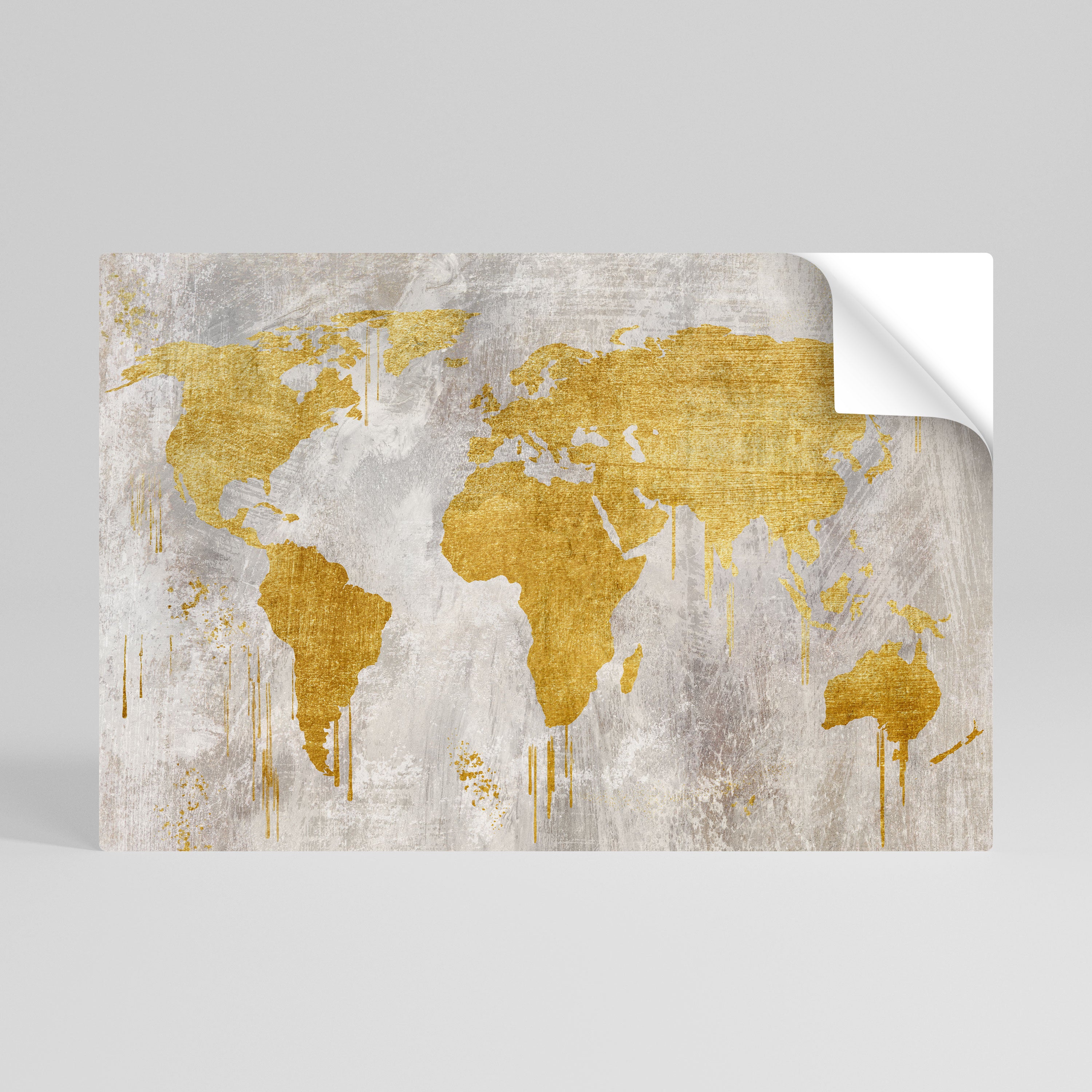 METALLIC WORLDVIEW MAP Naklejka/Plakat poziomy