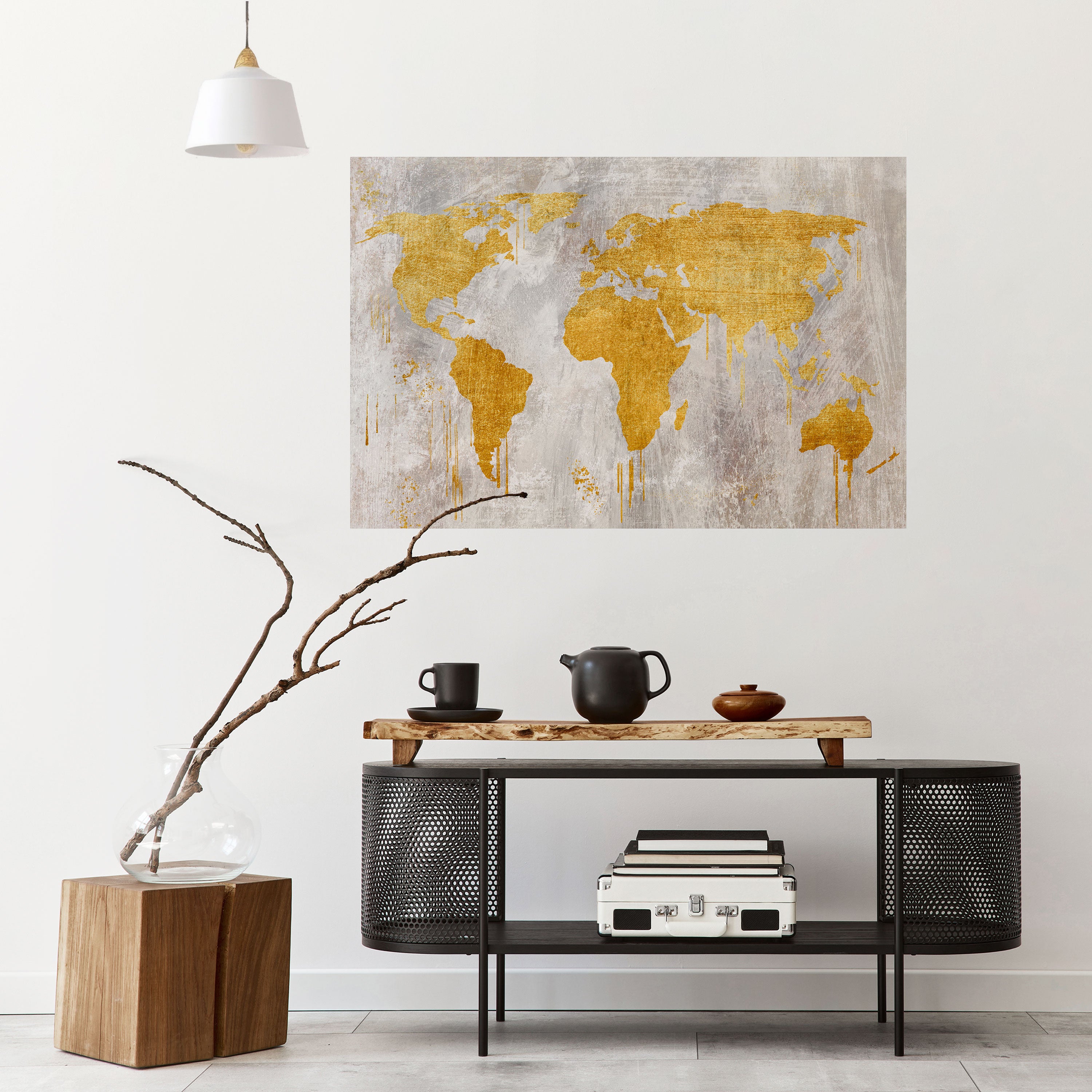 METALLIC WORLDVIEW MAP Naklejka/Plakat poziomy