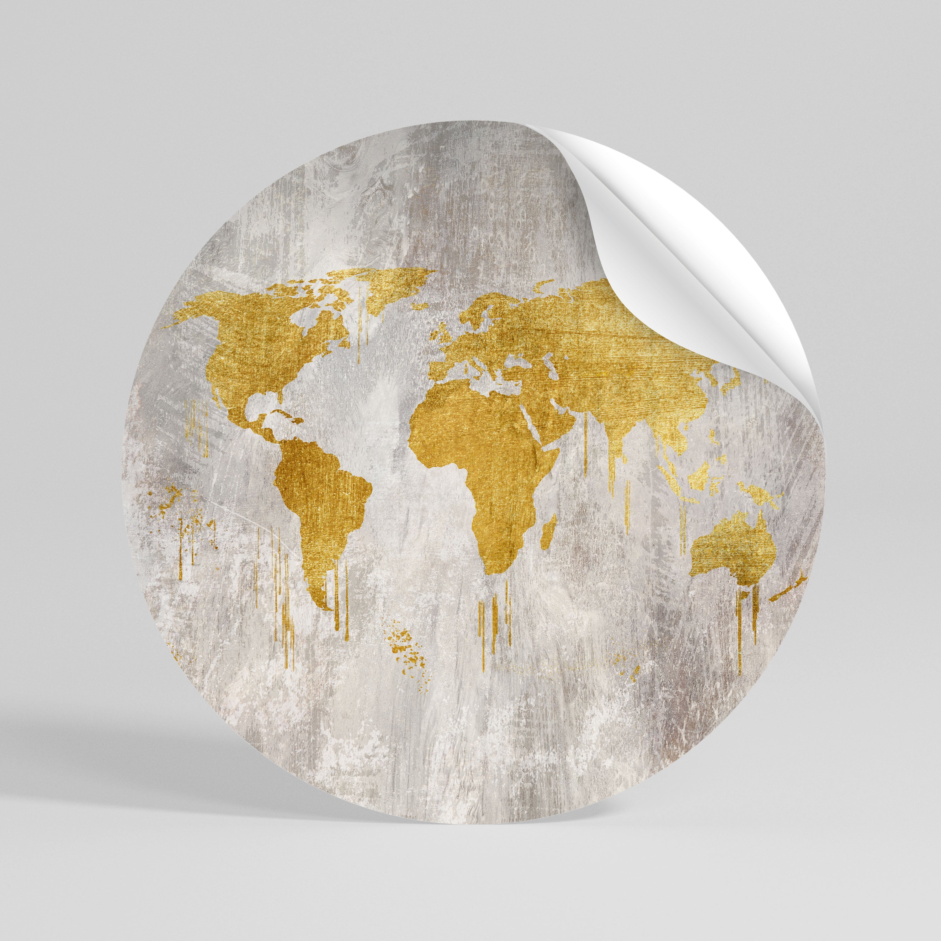 METALLIC WORLDVIEW MAP Naklejka - okrągła