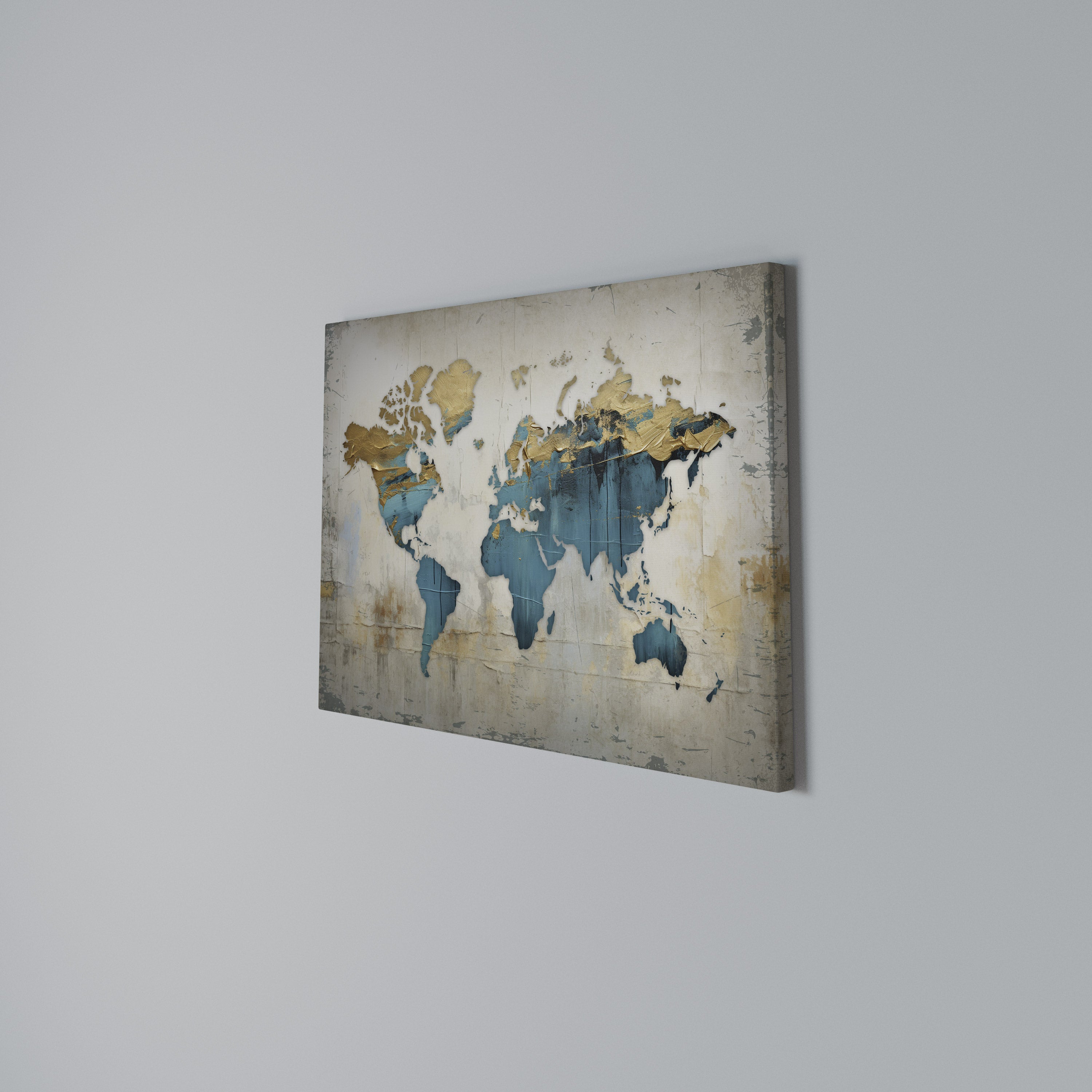AZURE GILDED MAP Poziomy obraz na płótnie