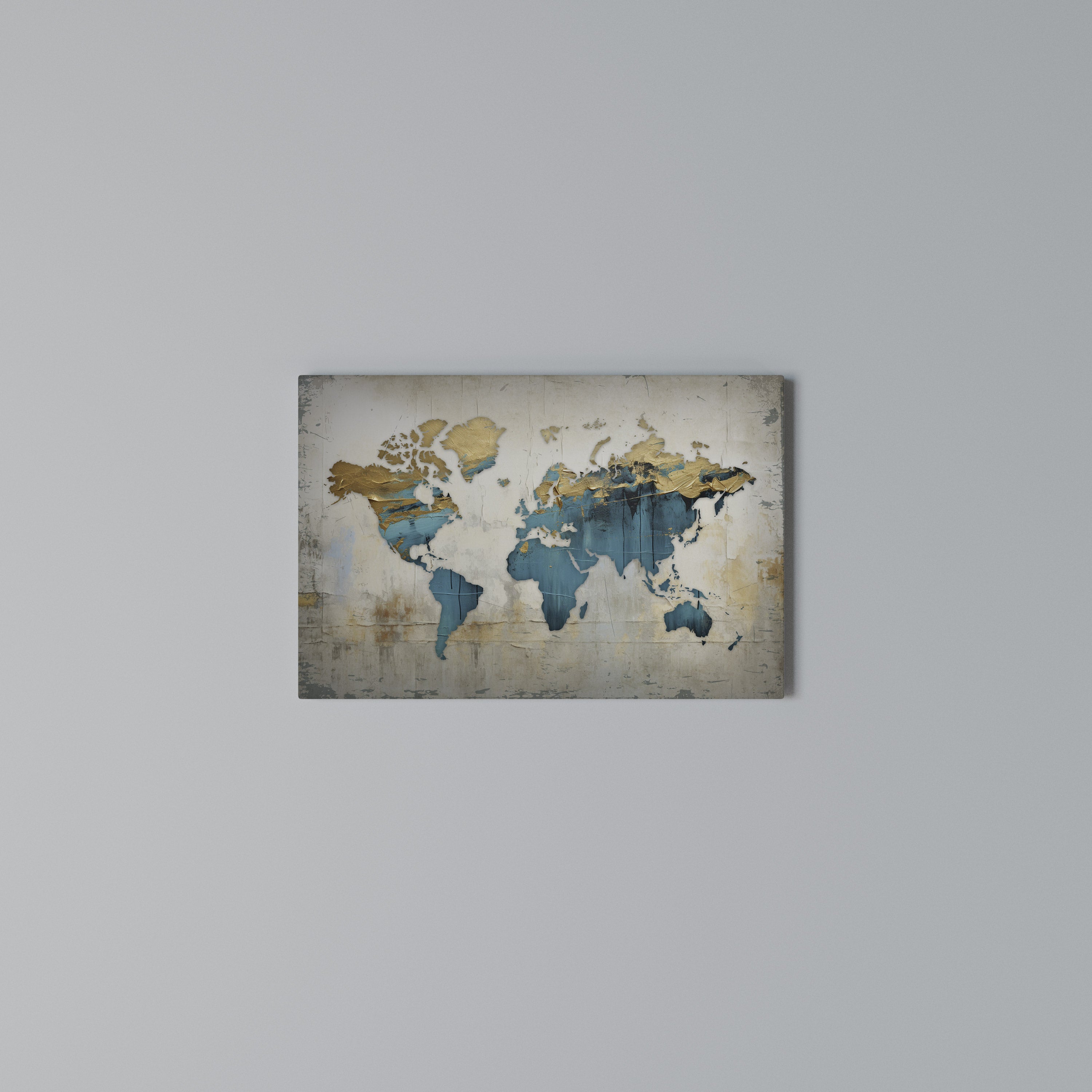 AZURE GILDED MAP Poziomy obraz na płótnie