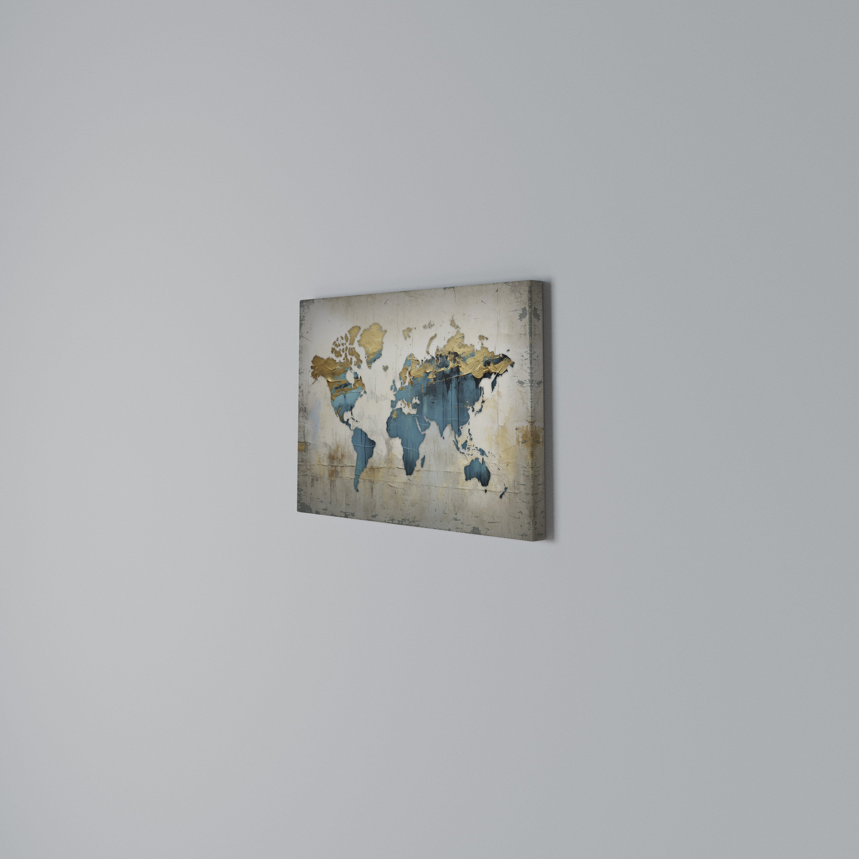 AZURE GILDED MAP Poziomy obraz na płótnie
