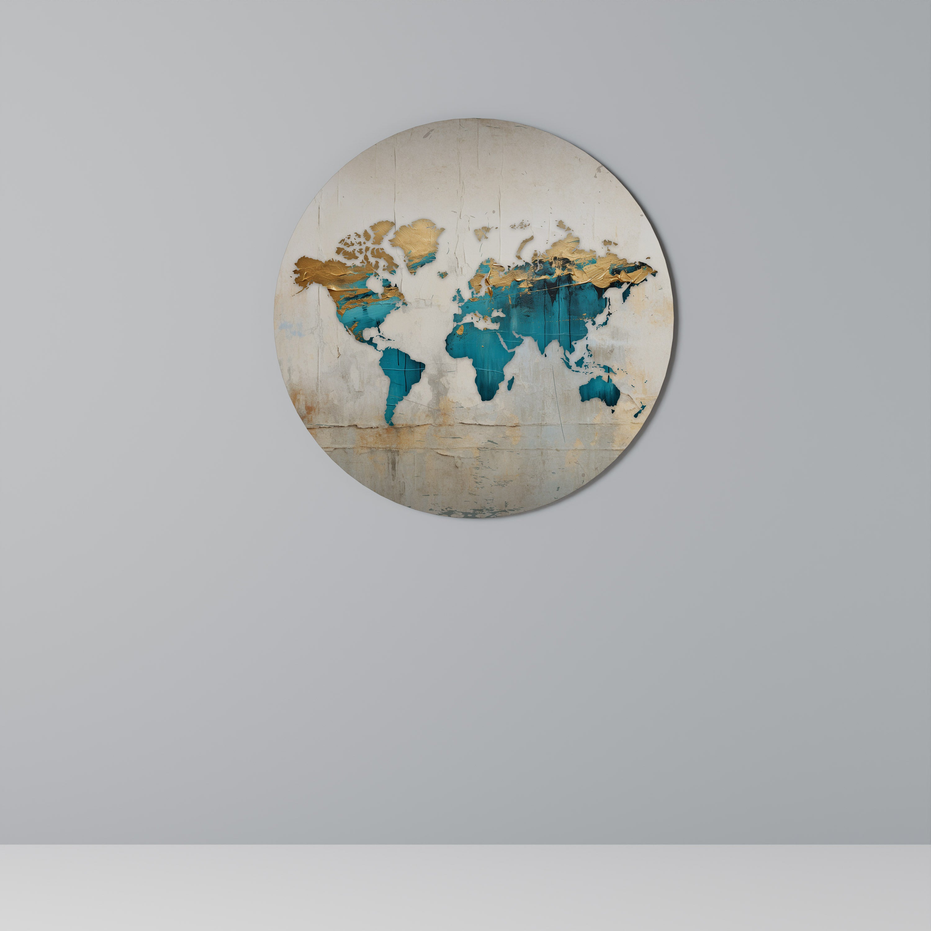 AZURE GILDED MAP Obraz okrągły