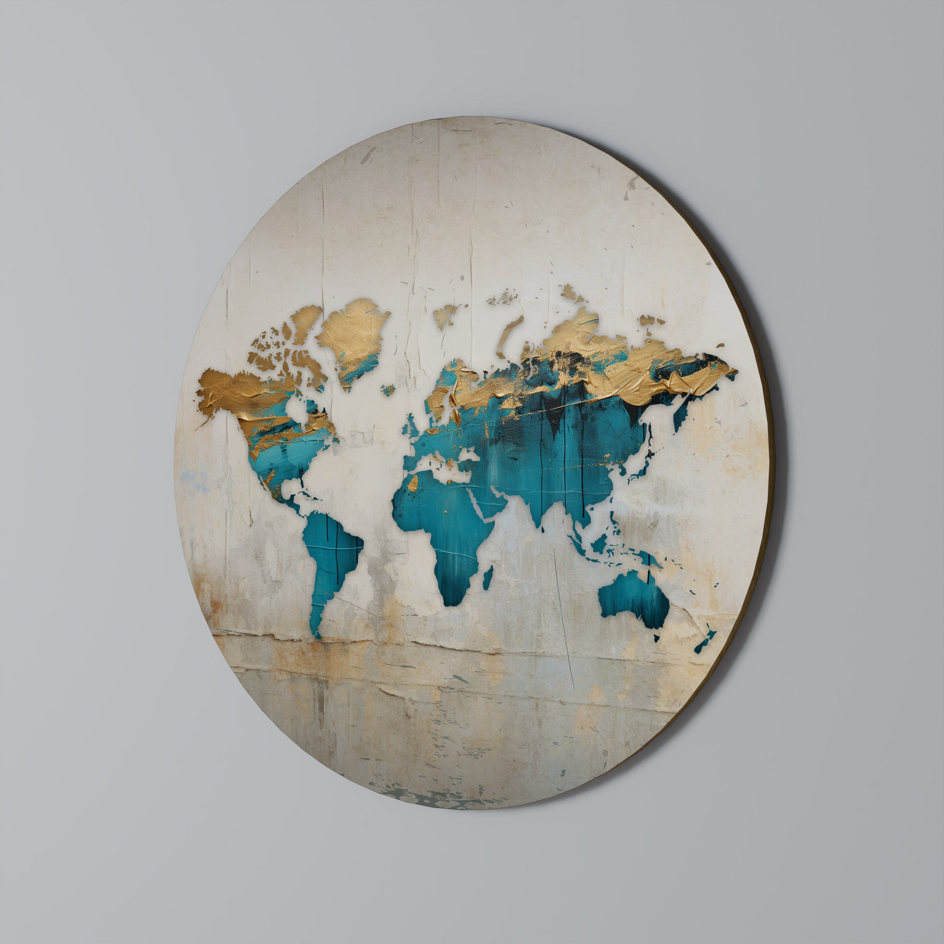 AZURE GILDED MAP Obraz okrągły