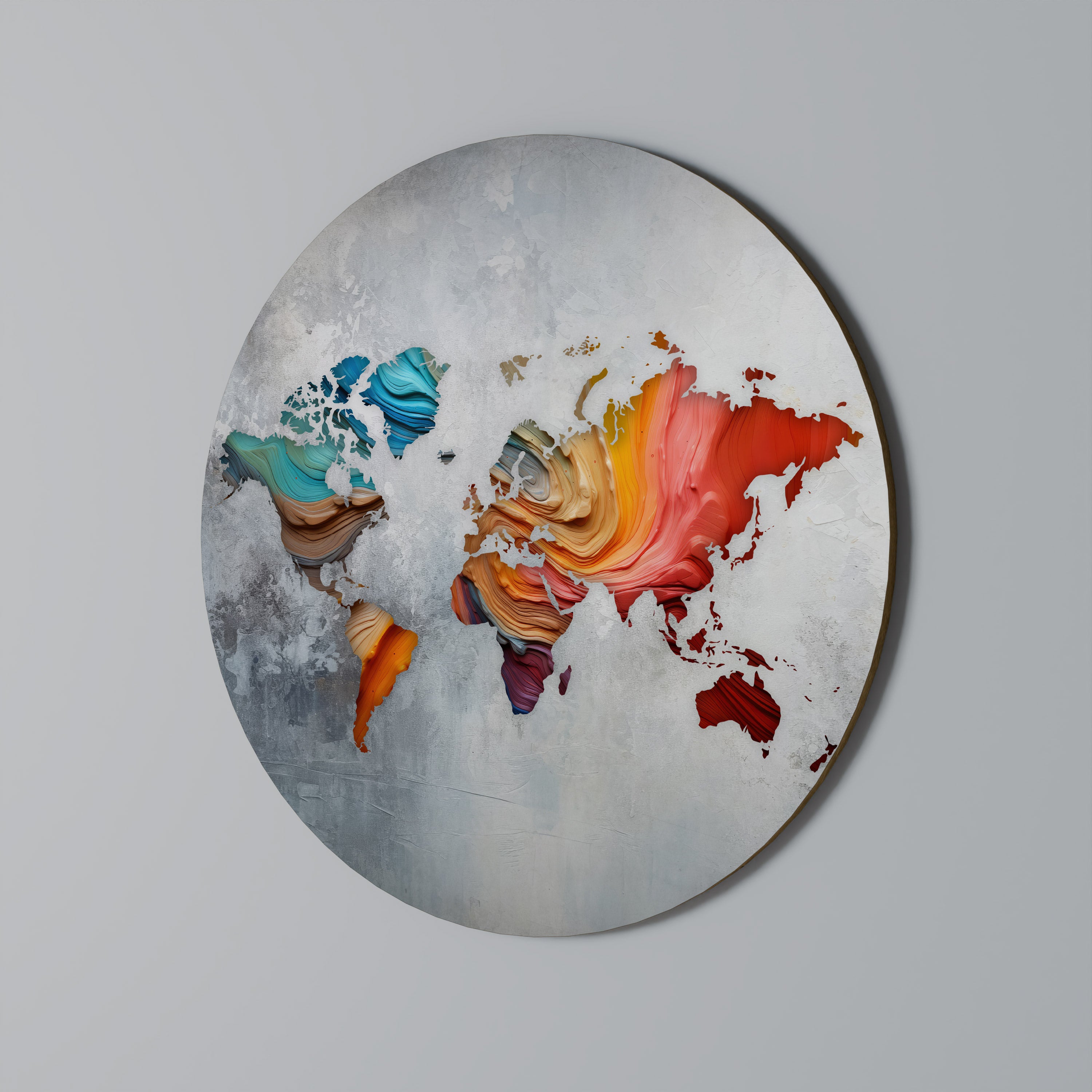 PAINTED CONTINENTS Obraz okrągły