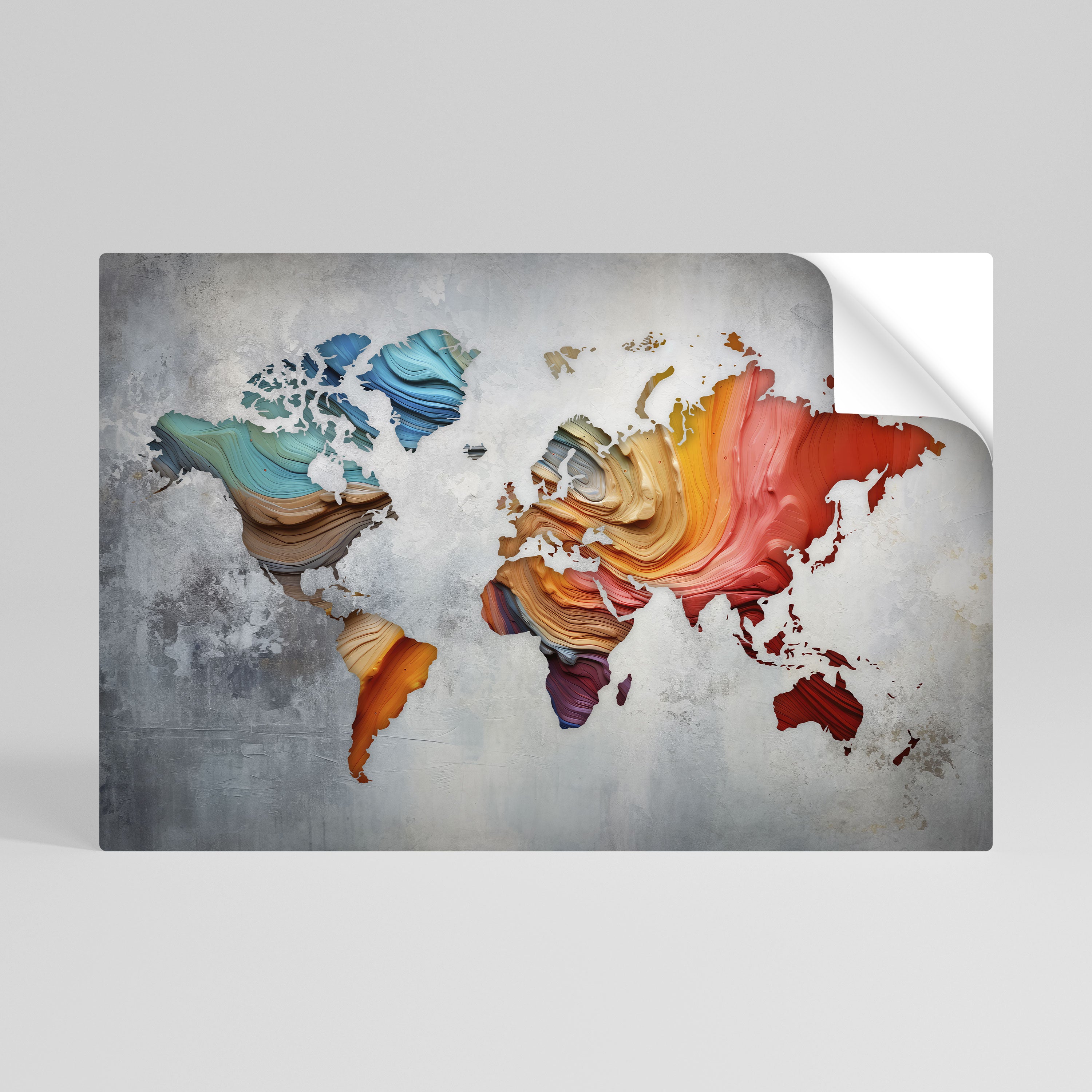 PAINTED CONTINENTS Naklejka/Plakat poziomy