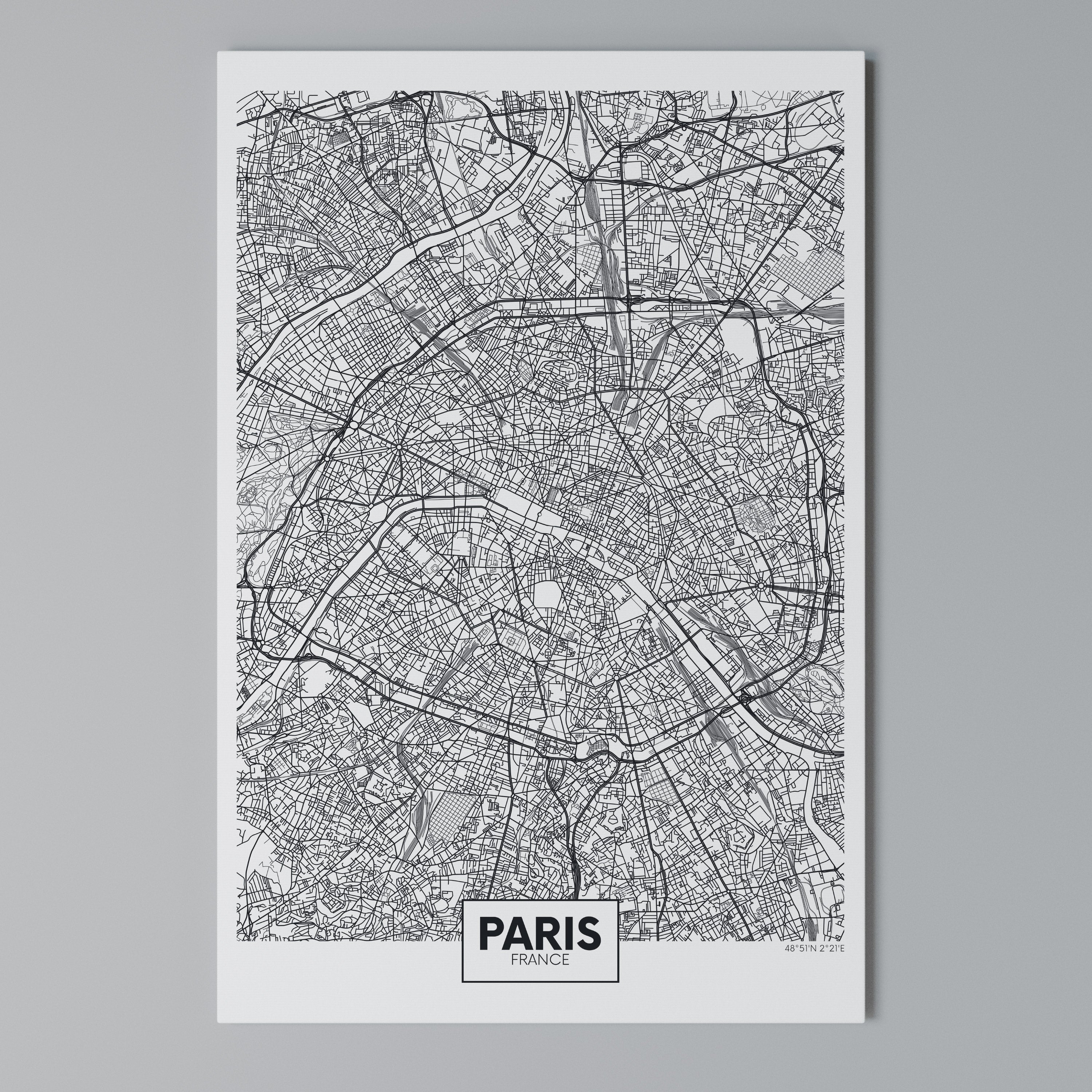 PARIS TOWN PLAN Pionowy obraz na płótnie