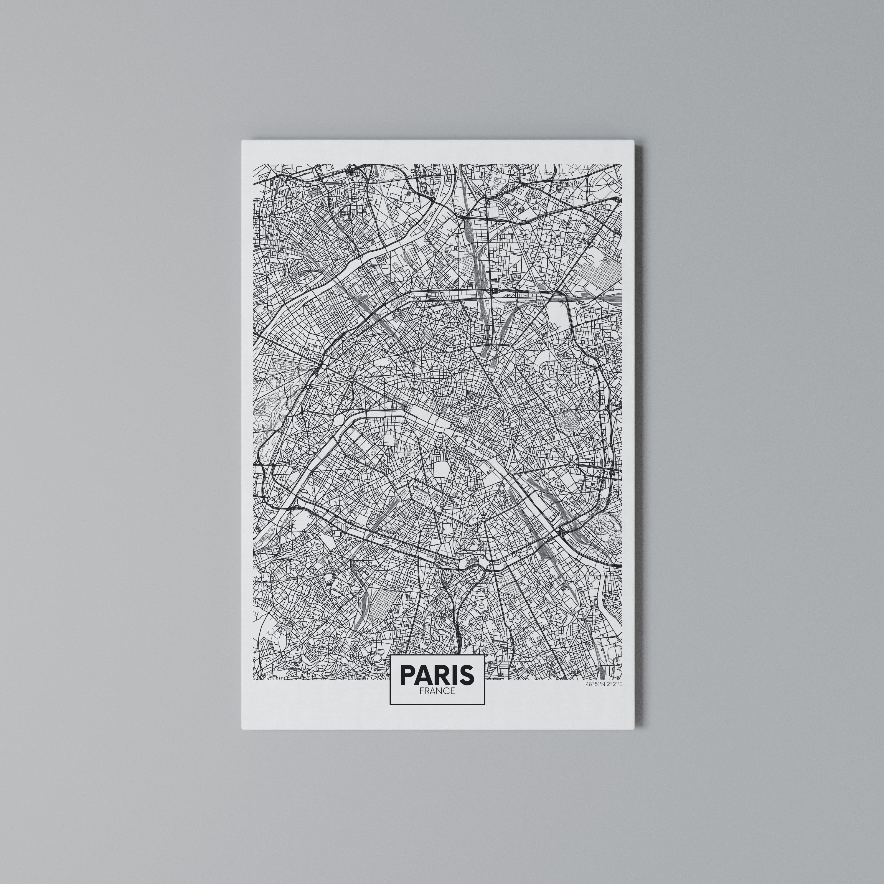 PARIS TOWN PLAN Pionowy obraz na płótnie