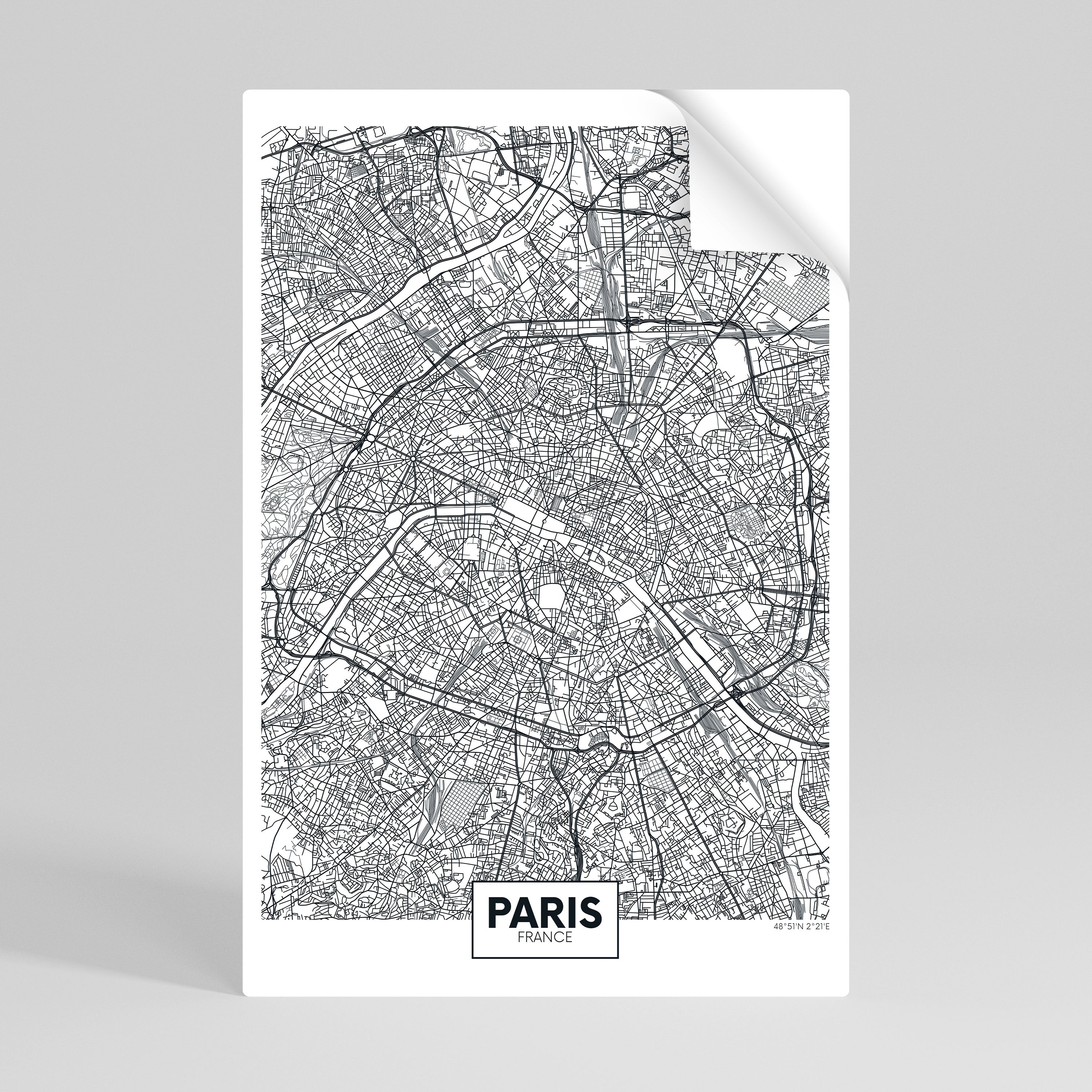PARIS TOWN PLAN Naklejka/Plakat pionowy
