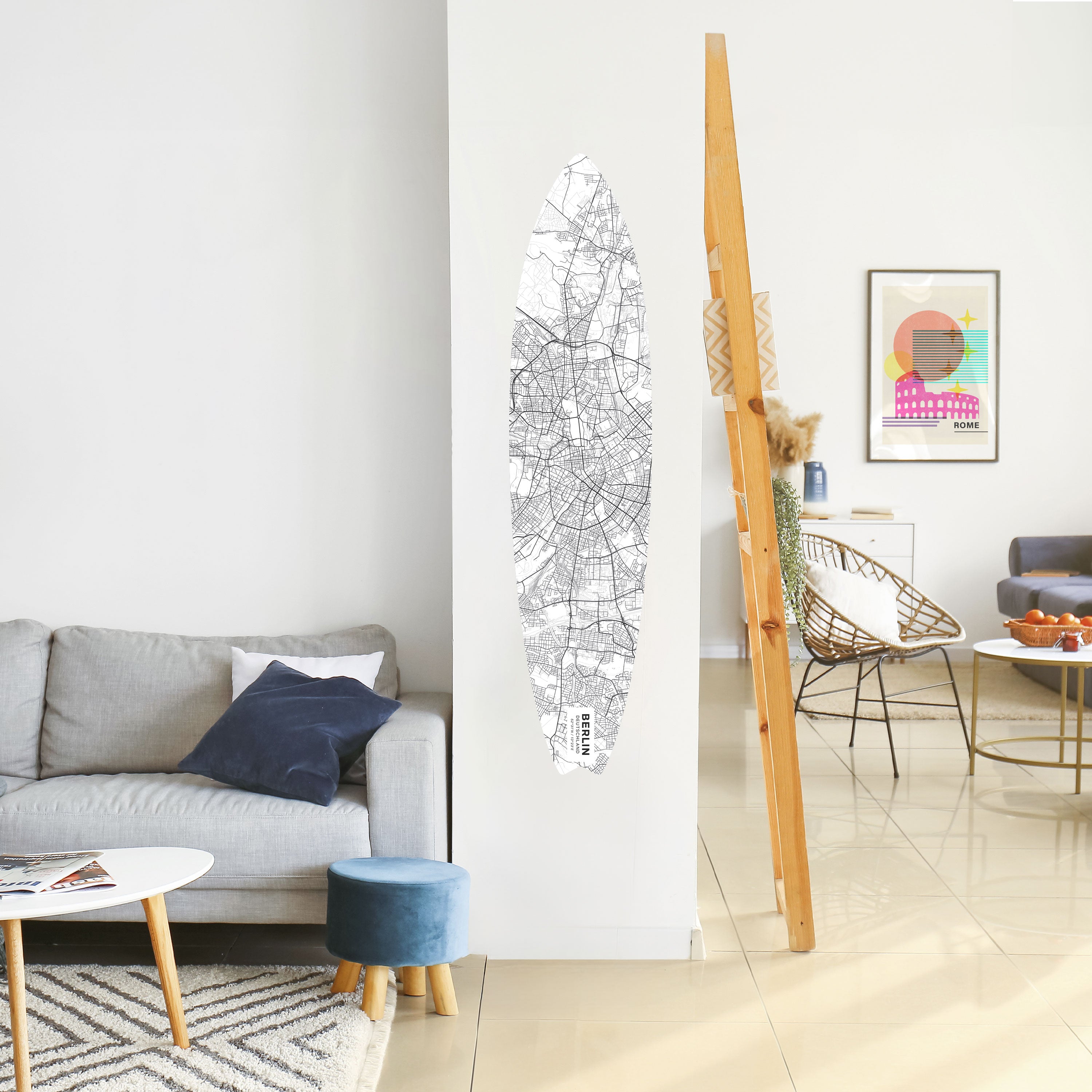 BERLIN PLAN Naklejka - deska surfingowa