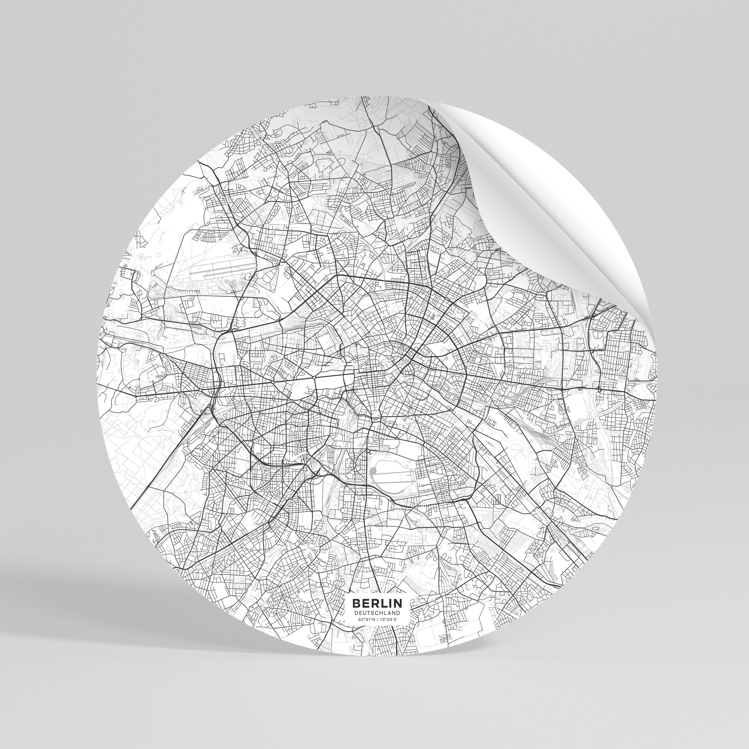 BERLIN PLAN Naklejka - okrągła
