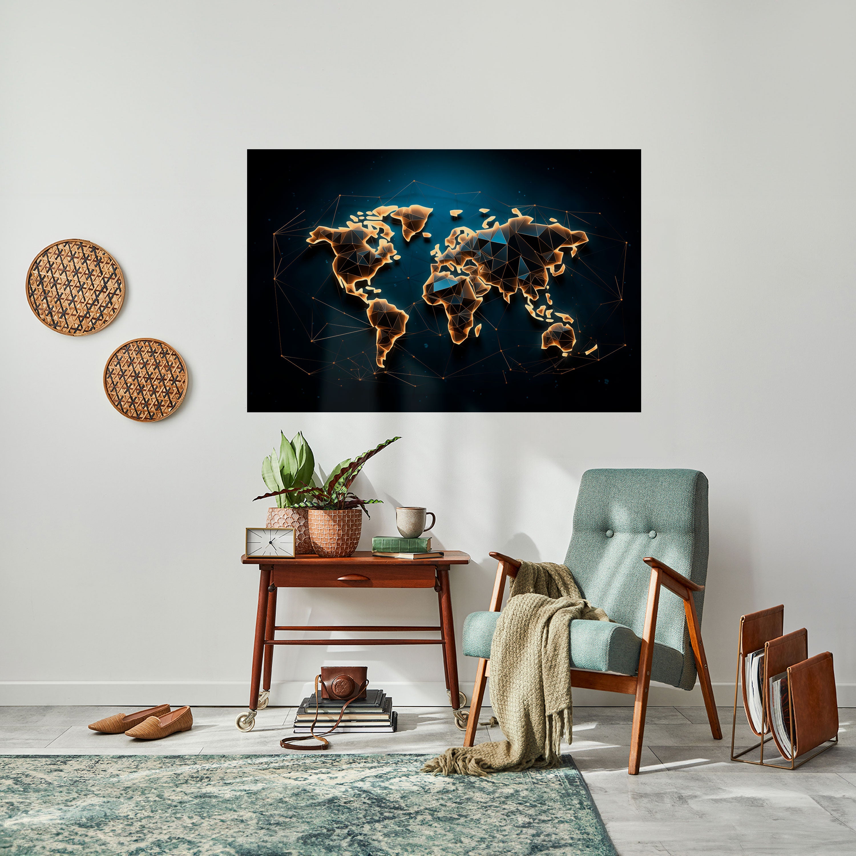 POLYGONAL PLANET Naklejka/Plakat poziomy