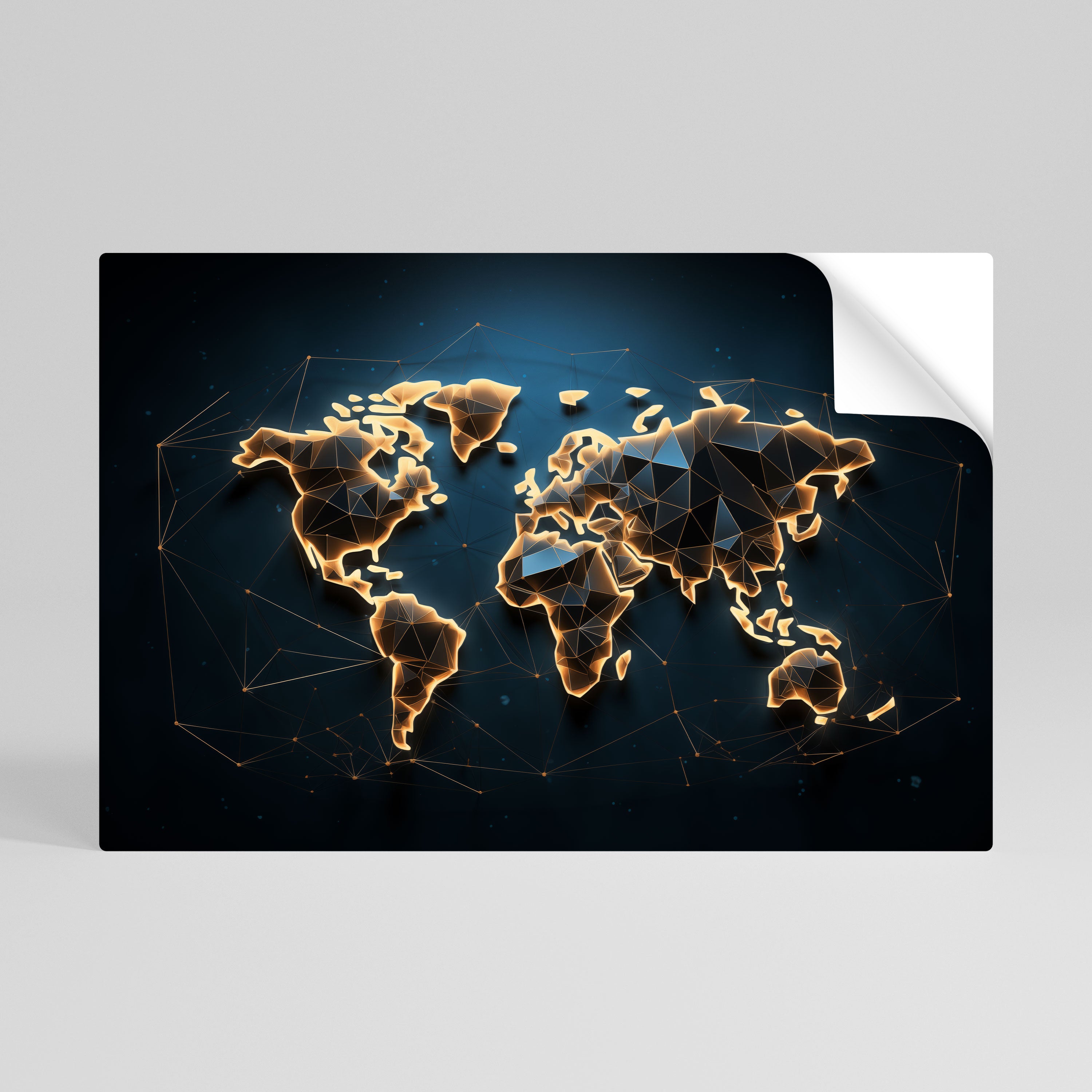 POLYGONAL PLANET Naklejka/Plakat poziomy
