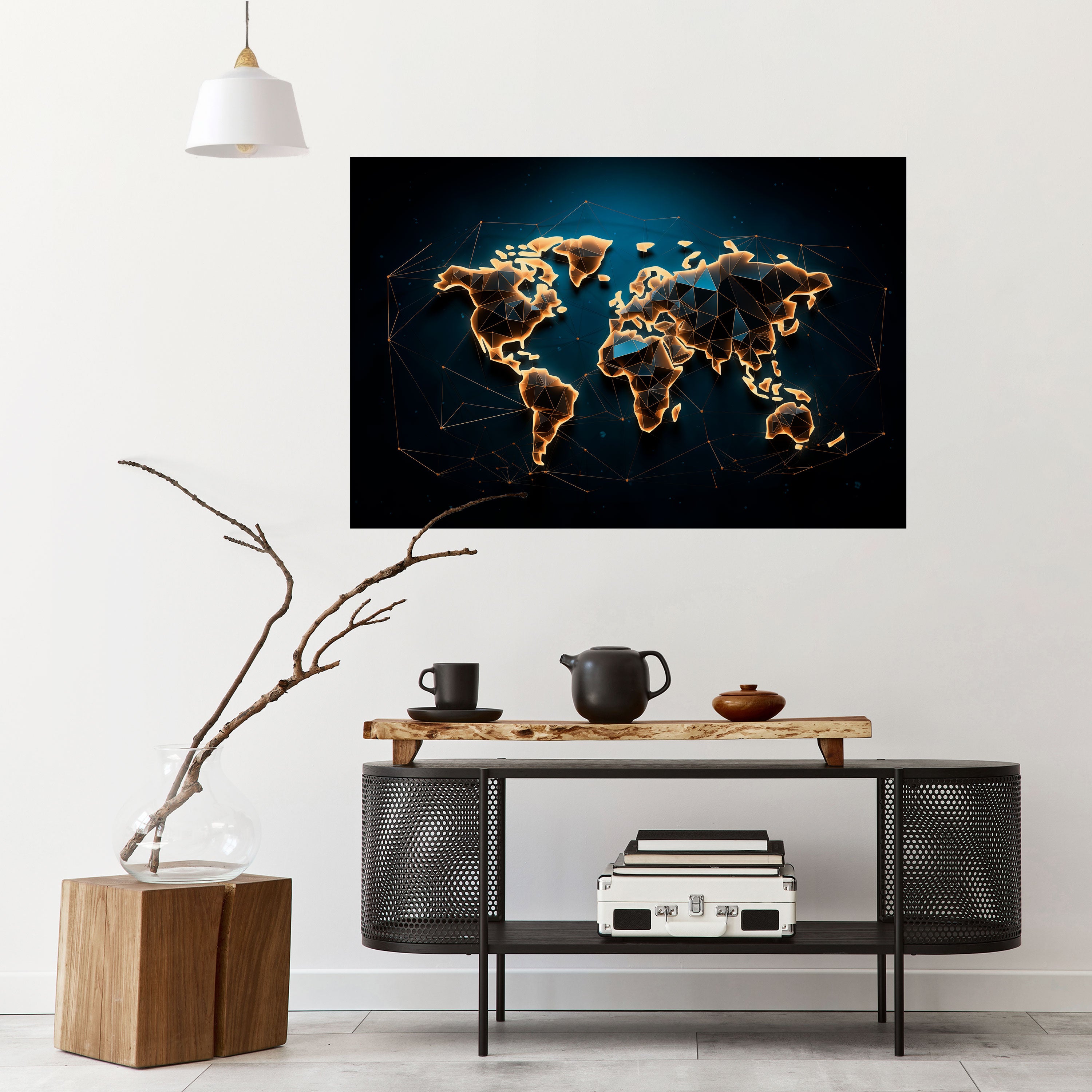 POLYGONAL PLANET Naklejka/Plakat poziomy