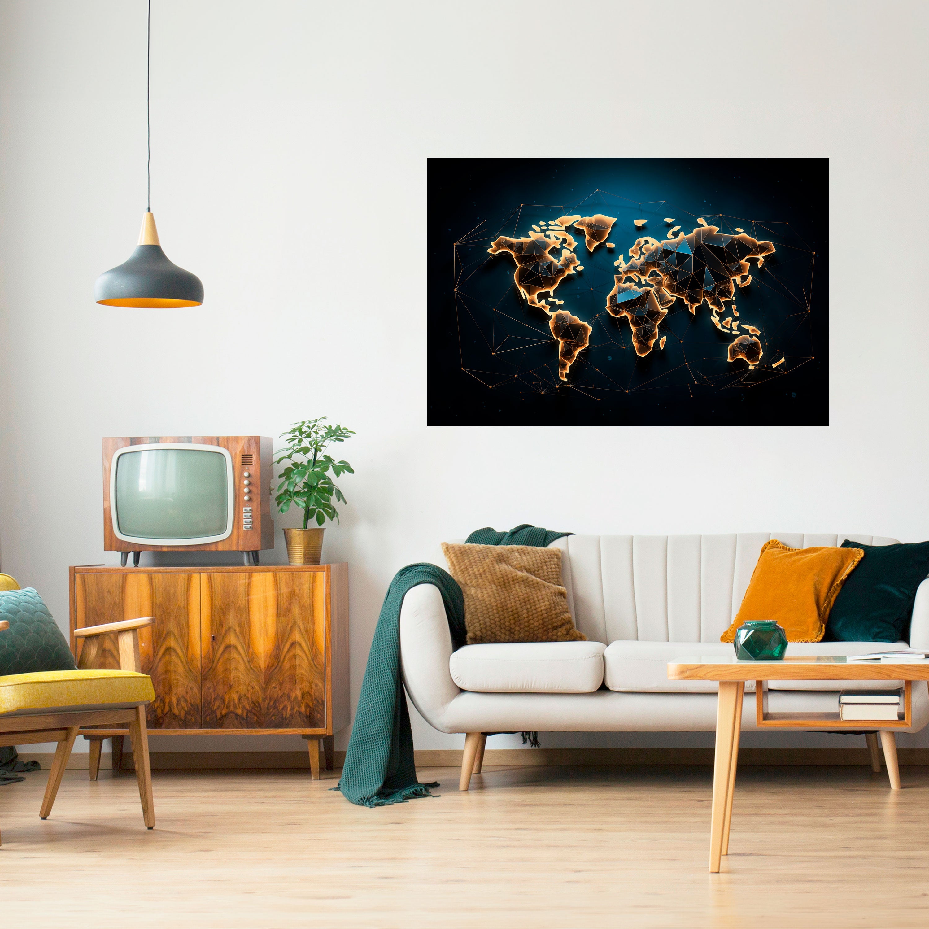 POLYGONAL PLANET Naklejka/Plakat poziomy