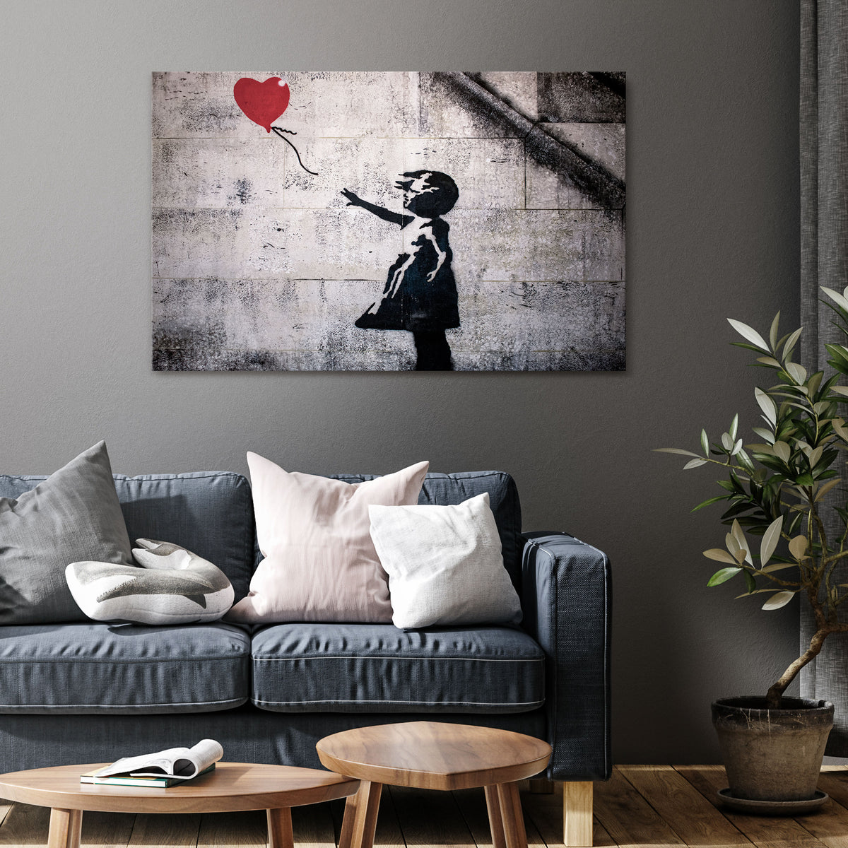 BALLON GIRL (BANKSY) Poziomy obraz na płótnie