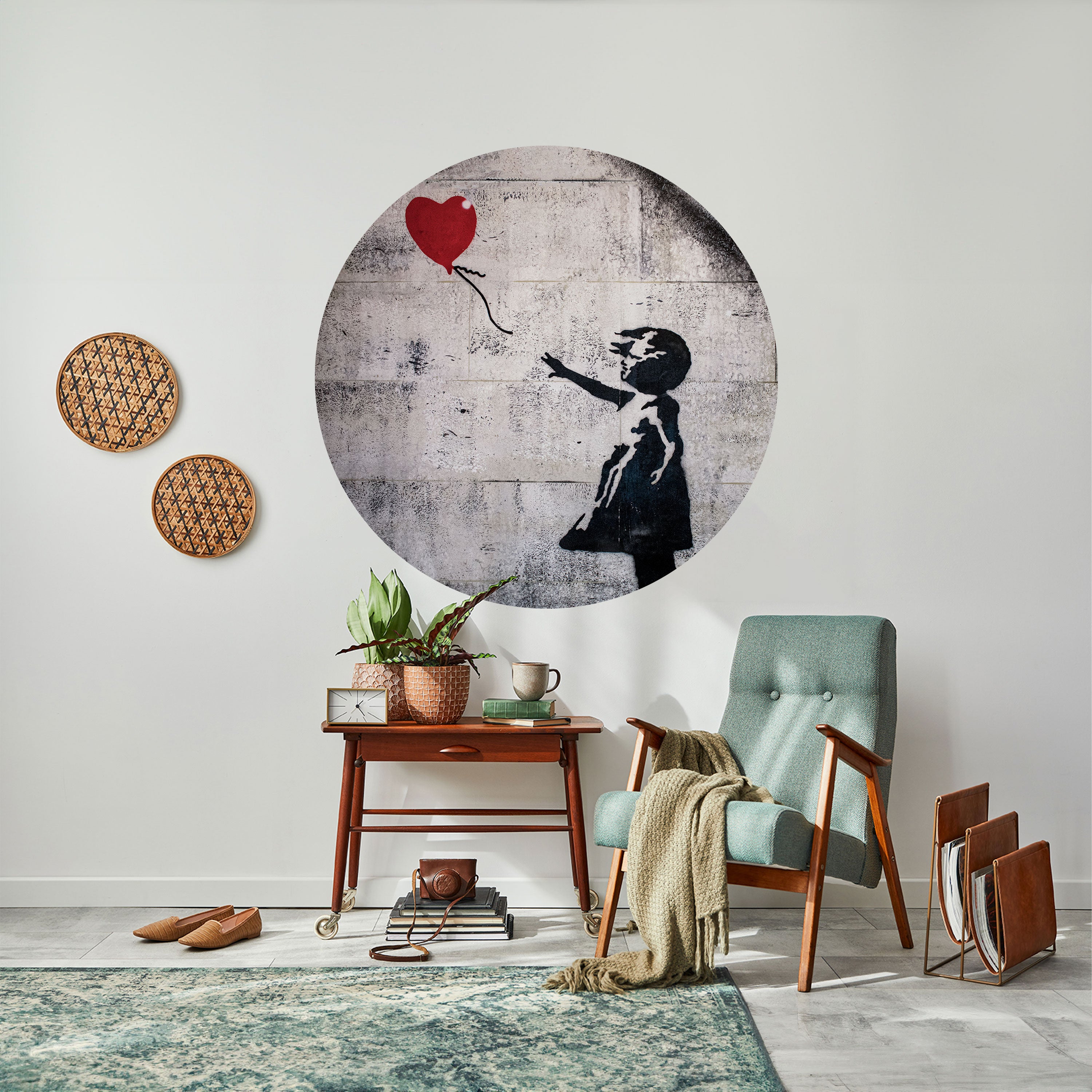 BALLON GIRL (BANKSY) Naklejka okrągła