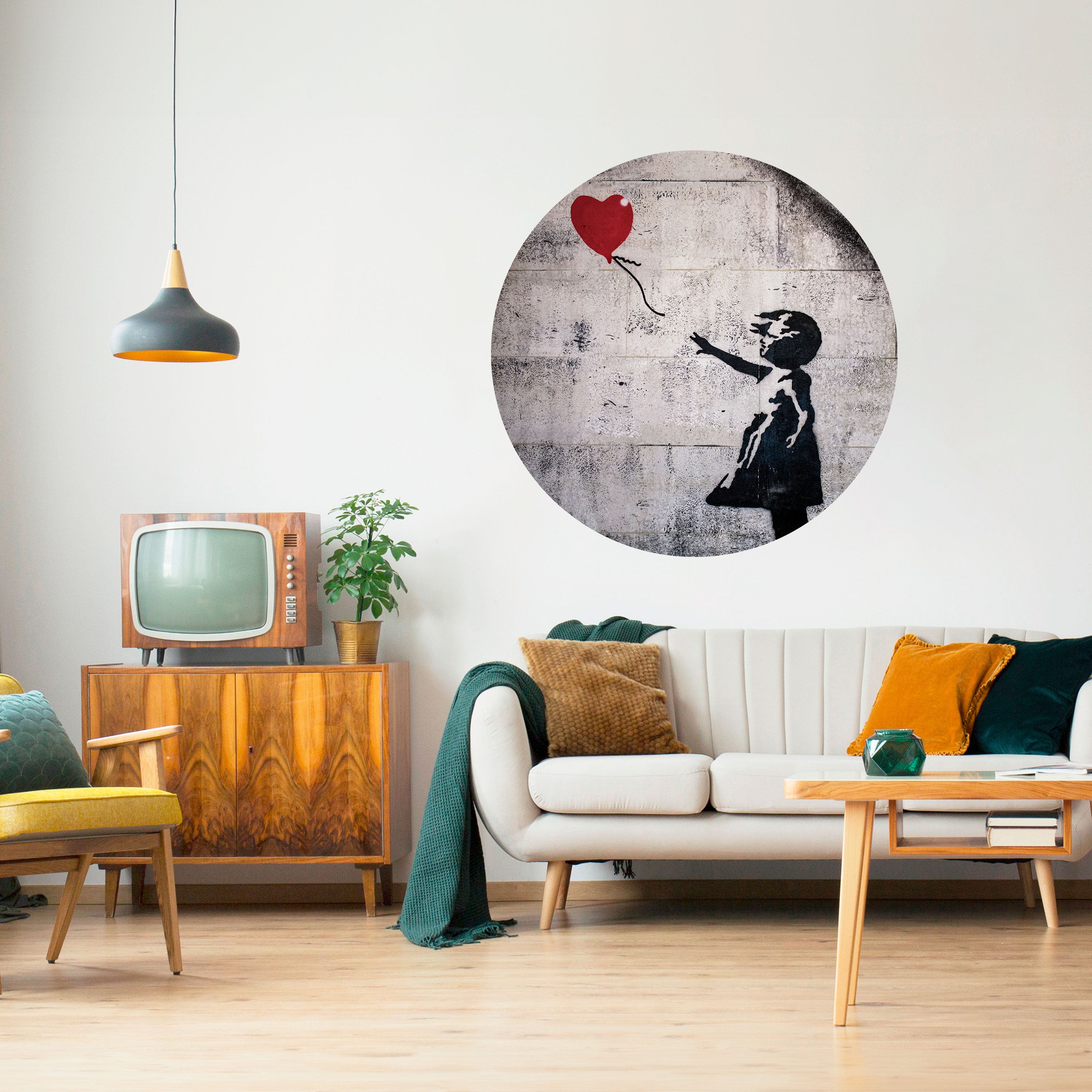 BALLON GIRL (BANKSY) Naklejka okrągła