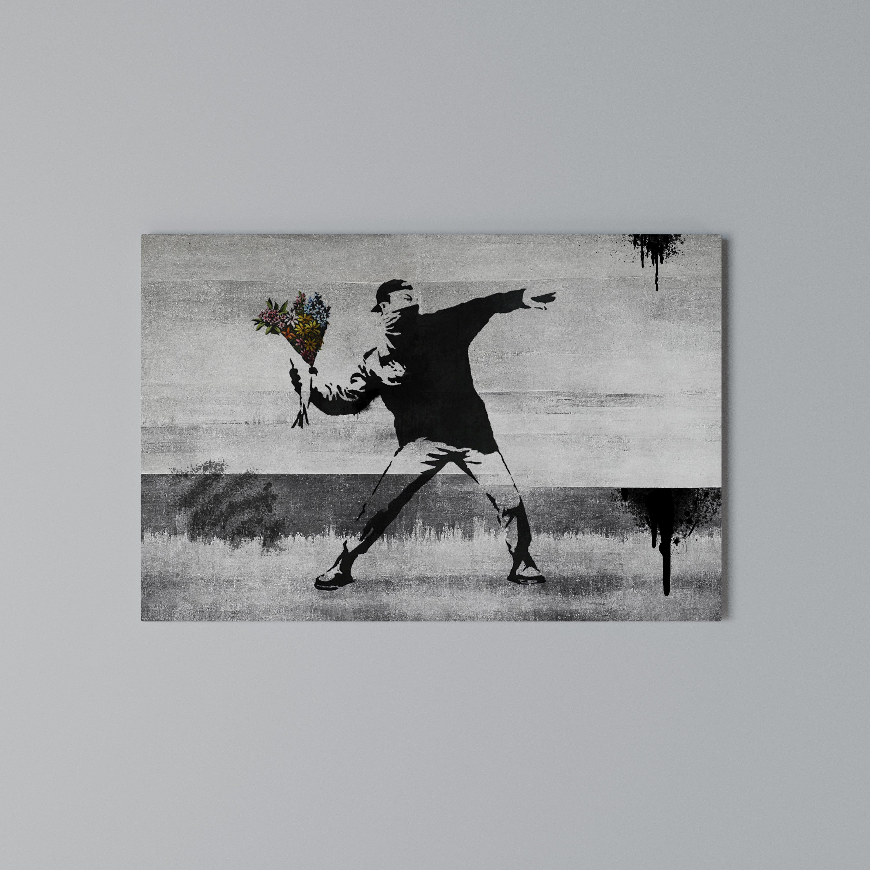 FLOWER BOMBER (BANKSY) Poziomy obraz na płótnie