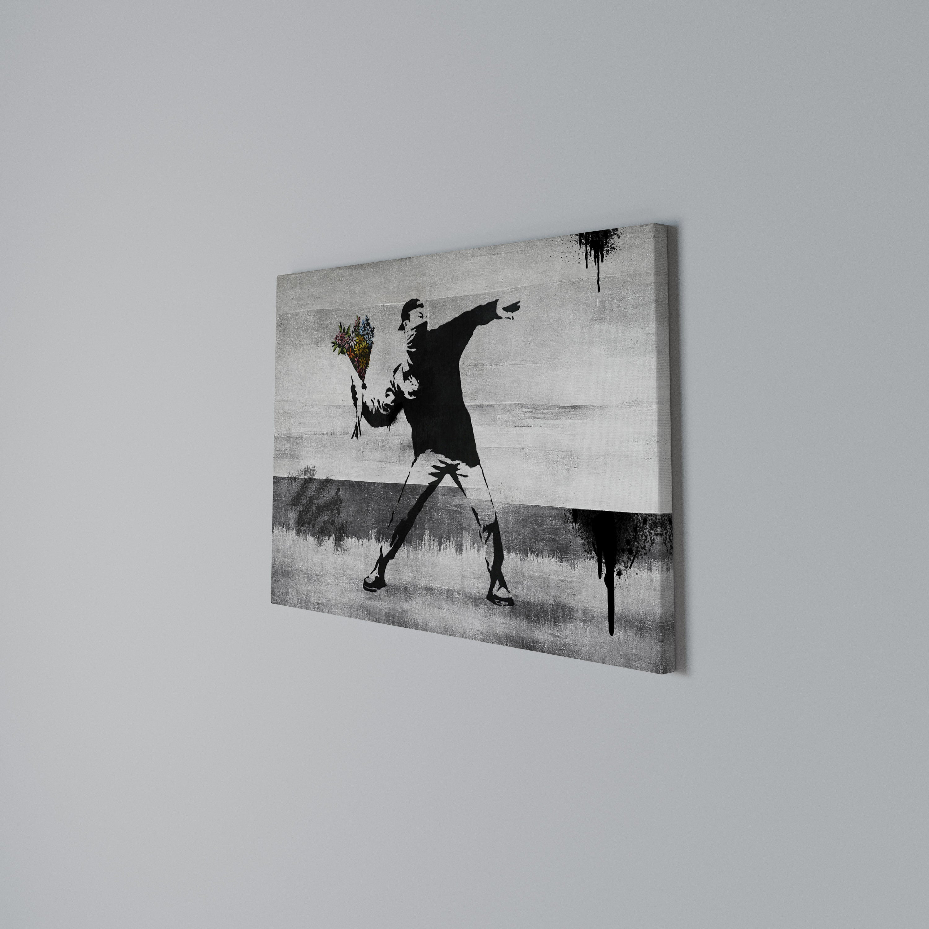 FLOWER BOMBER (BANKSY) Poziomy obraz na płótnie