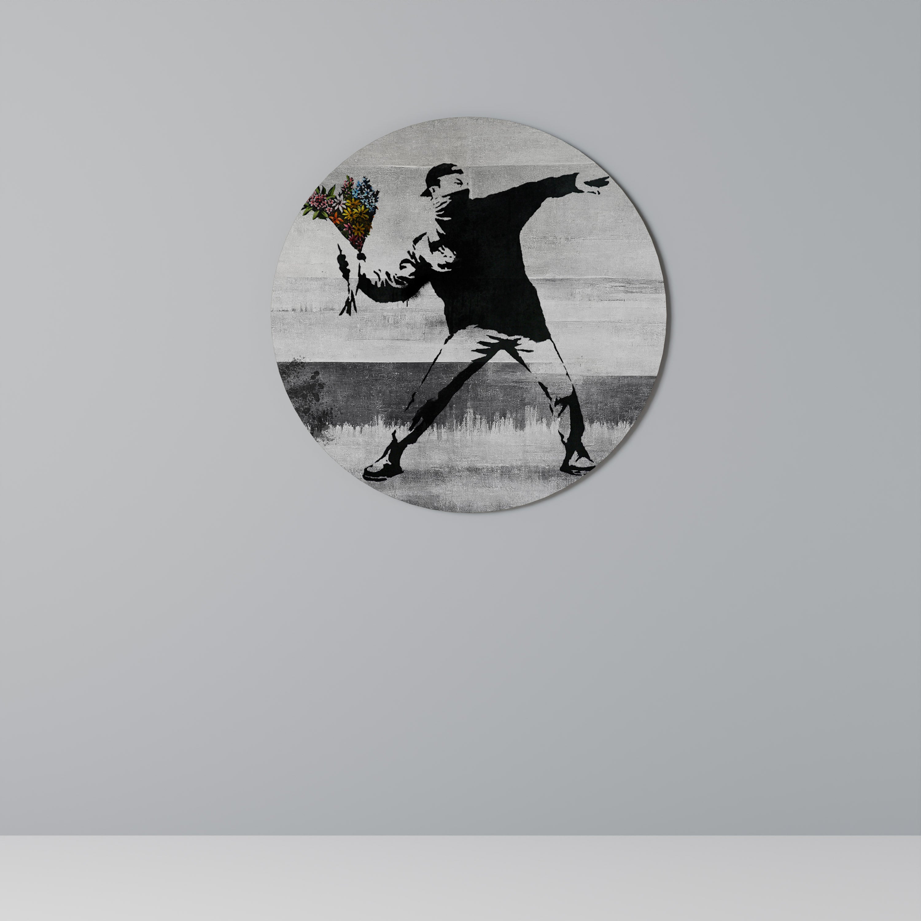 FLOWER BOMBER (BANKSY) Obraz okrągły
