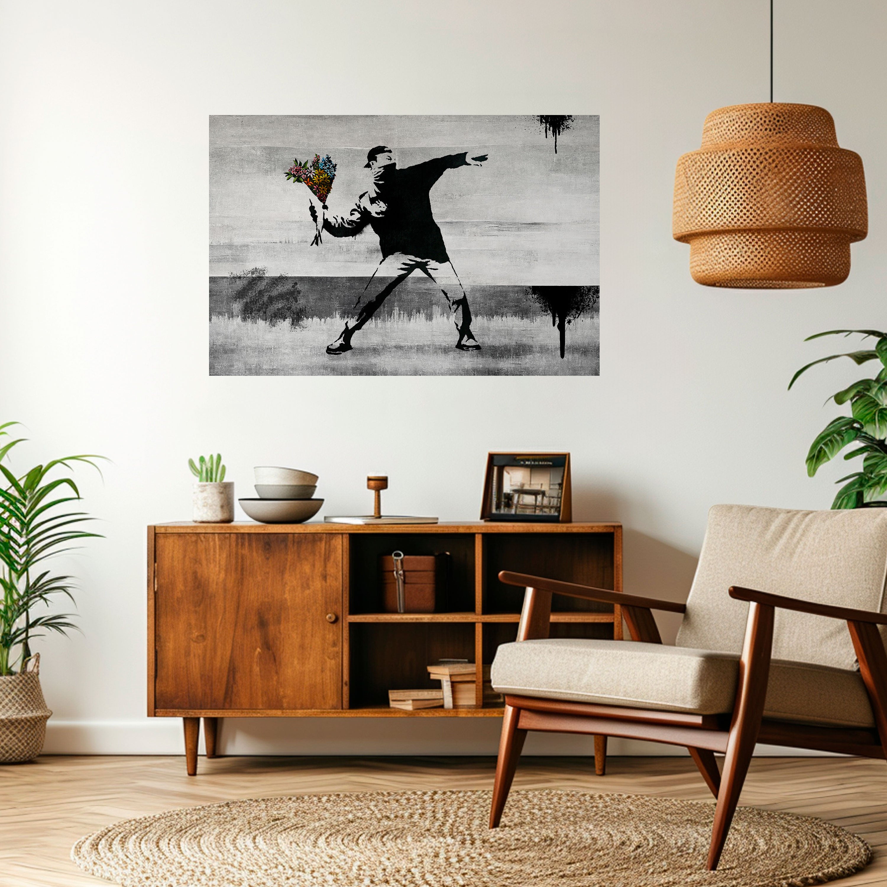 FLOWER BOMBER (BANKSY) Naklejka/Plakat poziomy