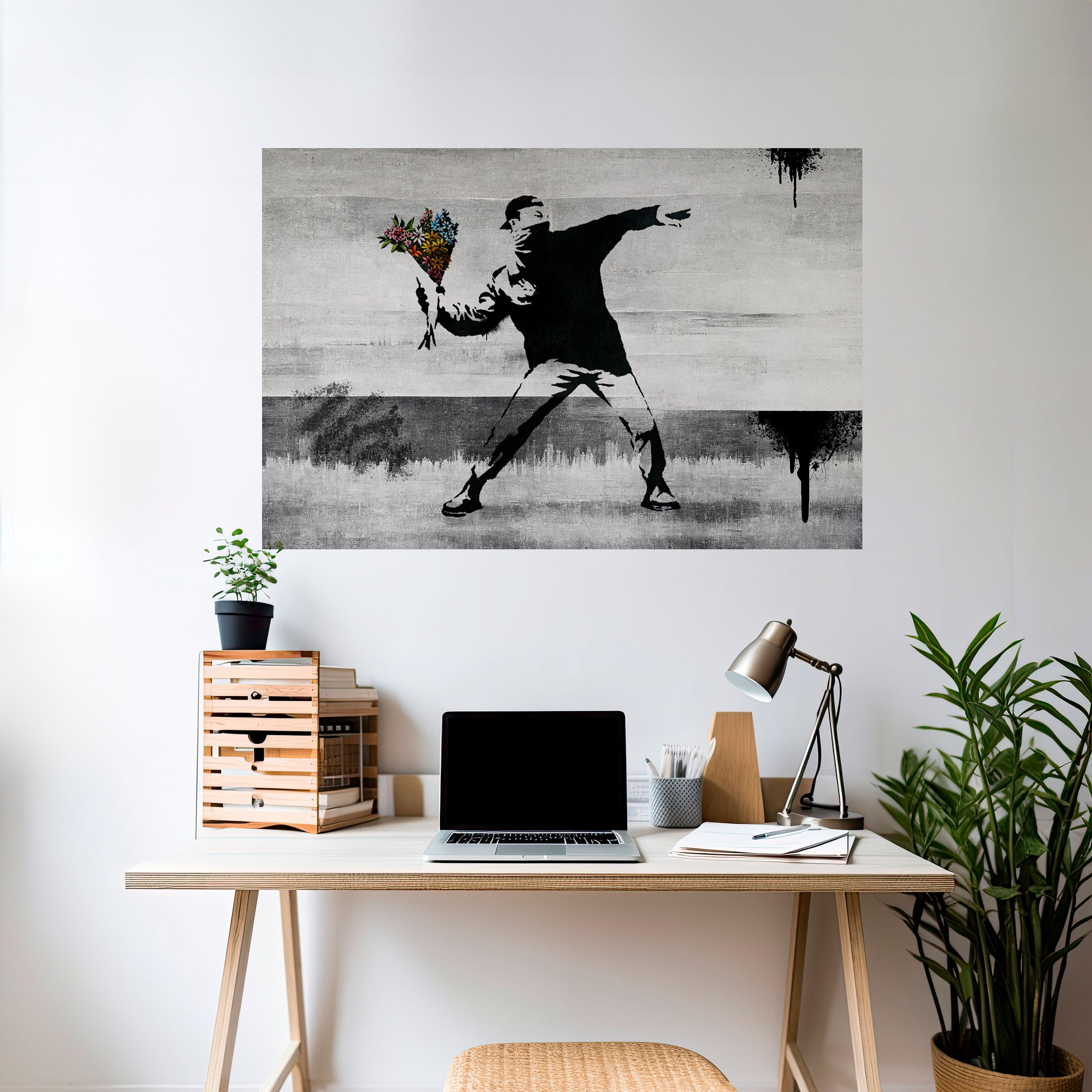 FLOWER BOMBER (BANKSY) Naklejka/Plakat poziomy