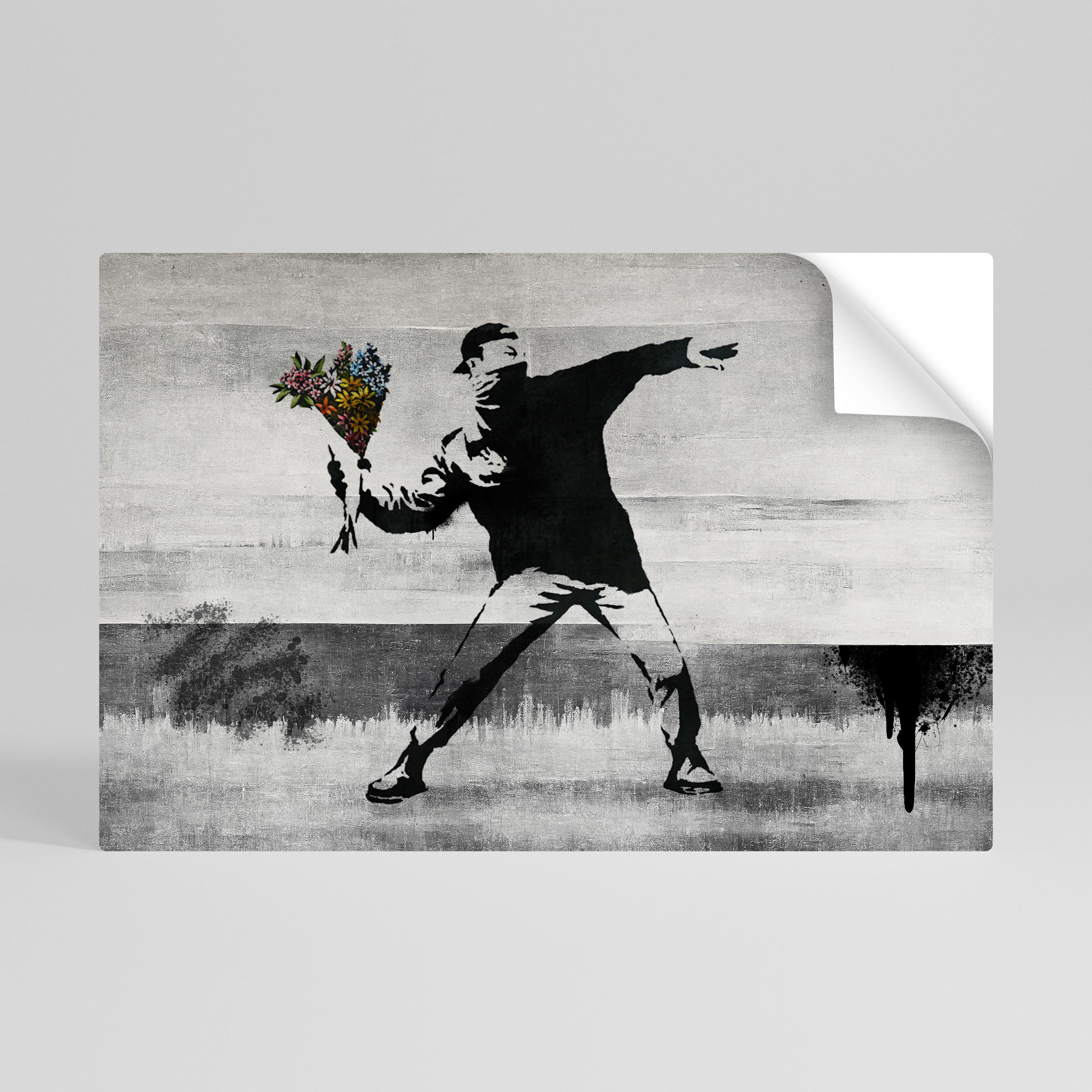 FLOWER BOMBER (BANKSY) Naklejka/Plakat poziomy