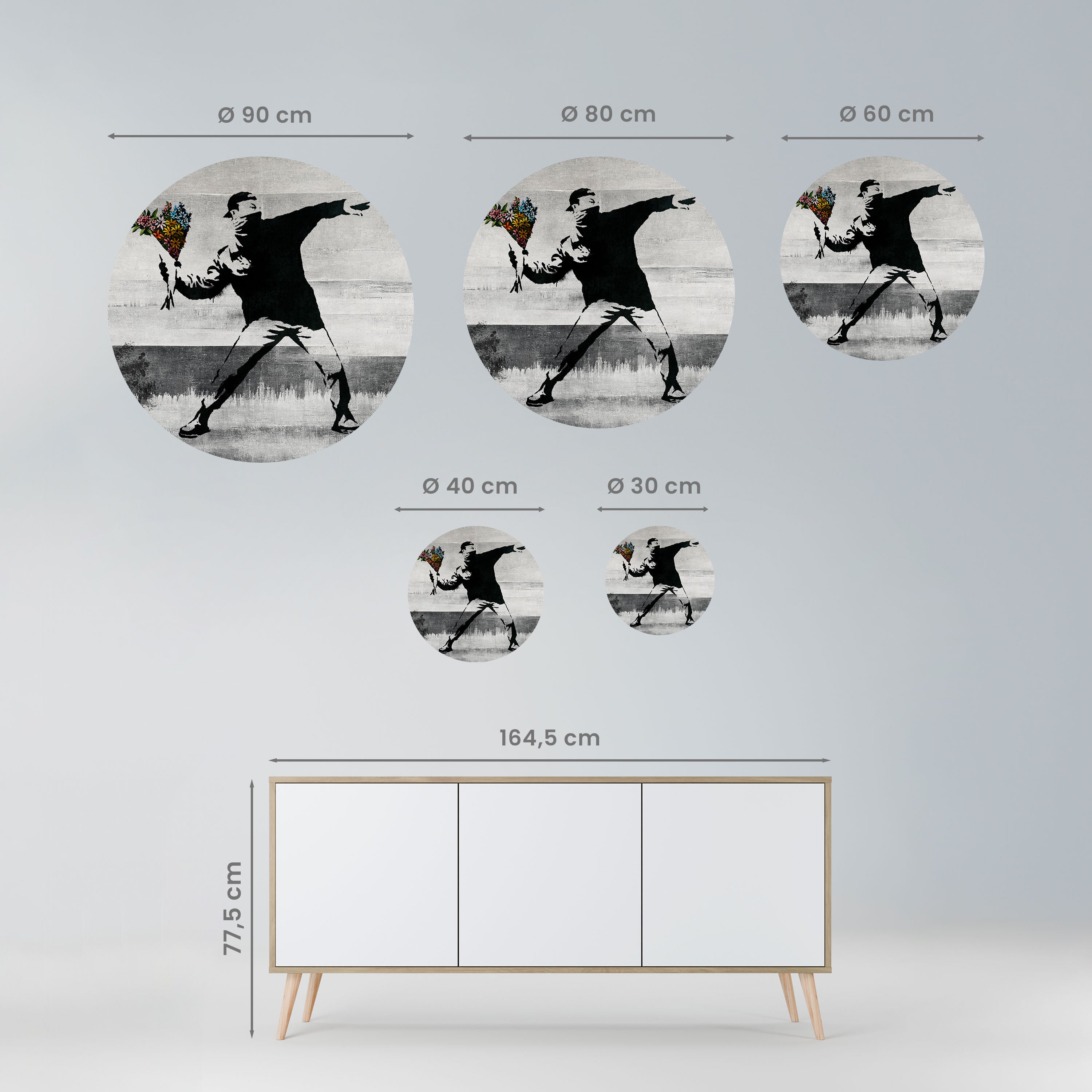 FLOWER BOMBER (BANKSY) Naklejka okrągła