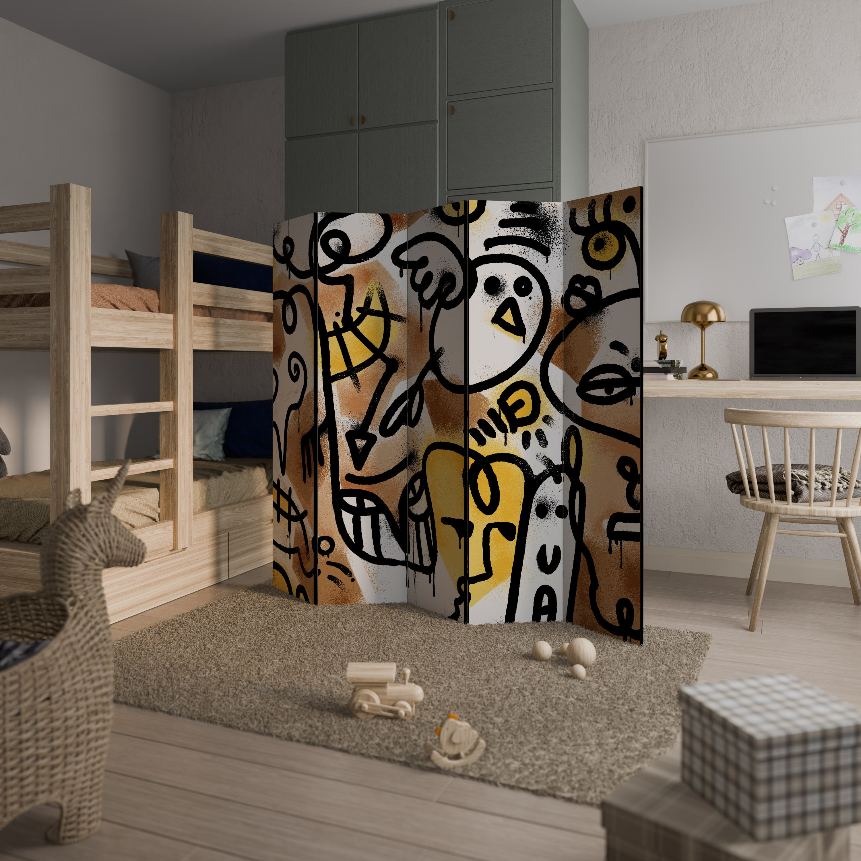 URBAN CANVAS Dekoracyjny parawan 5-skrzydłowy