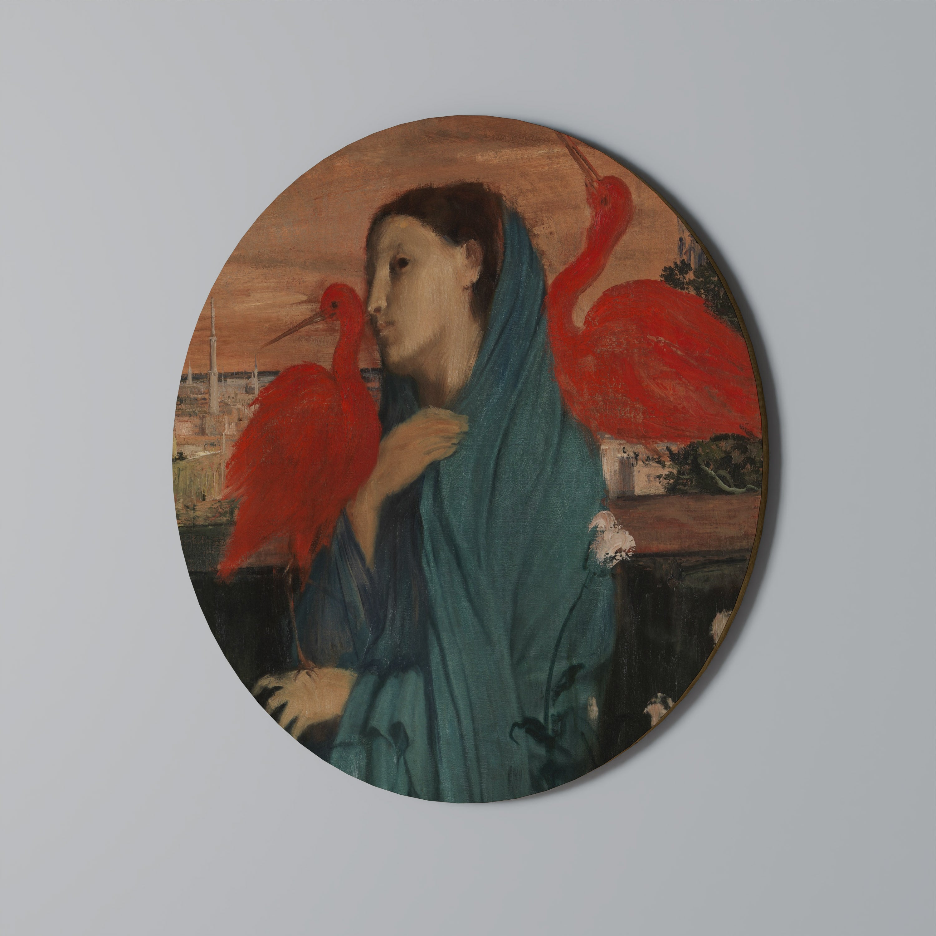 YOUNG WOMAN WITH IBIS Obraz okrągły