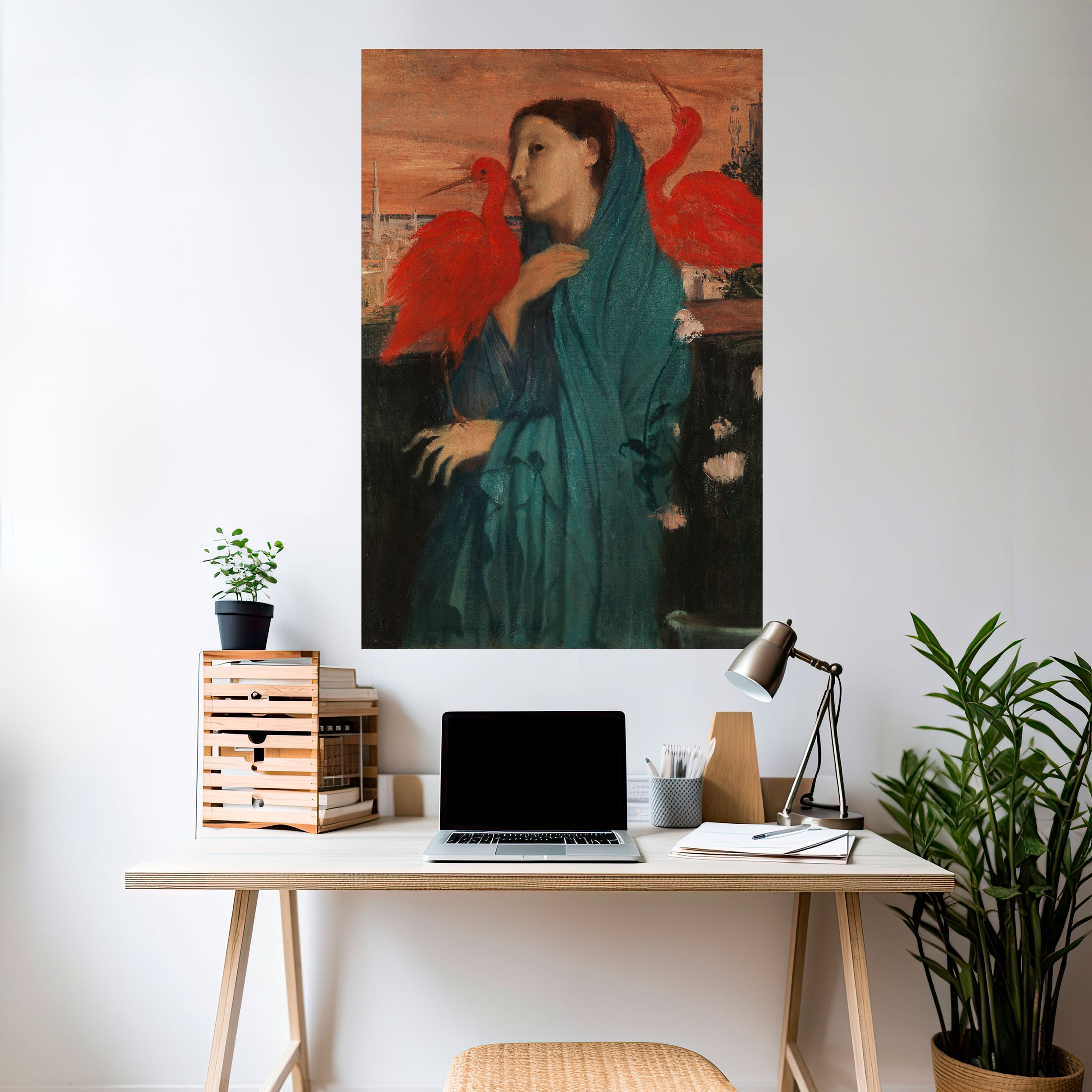 YOUNG WOMAN WITH IBIS Naklejka/Plakat pionowy