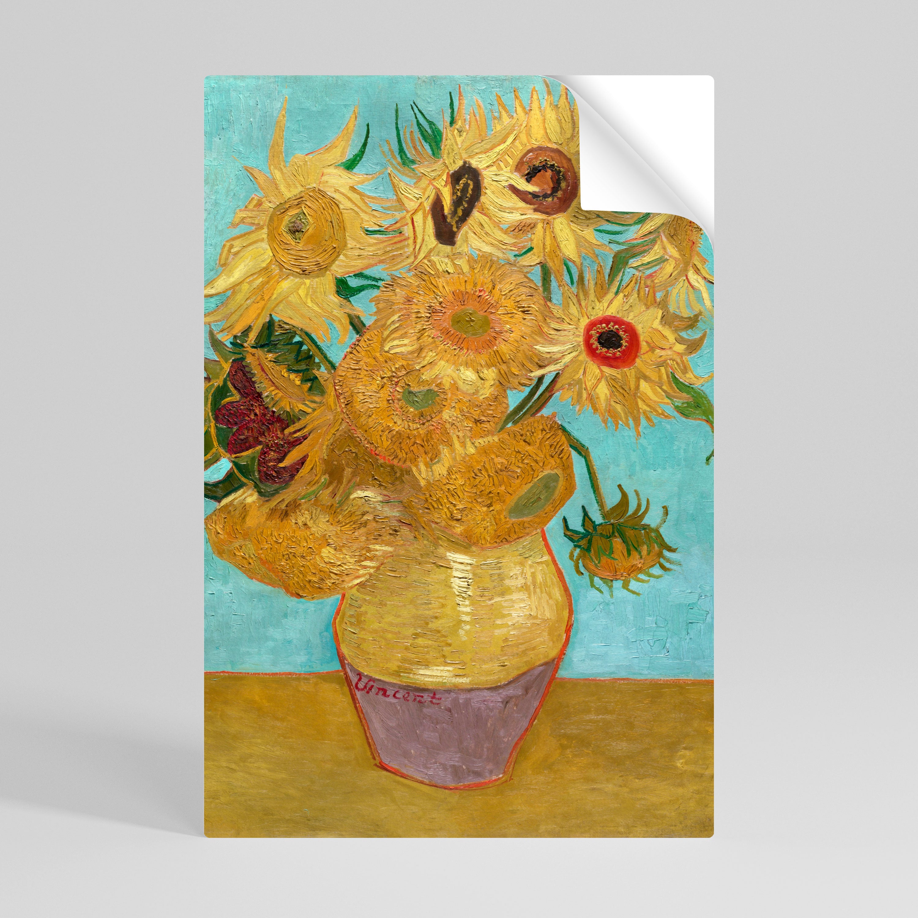 VASE WITH TWELVE SUNFLOWERS Naklejka/Plakat pionowy