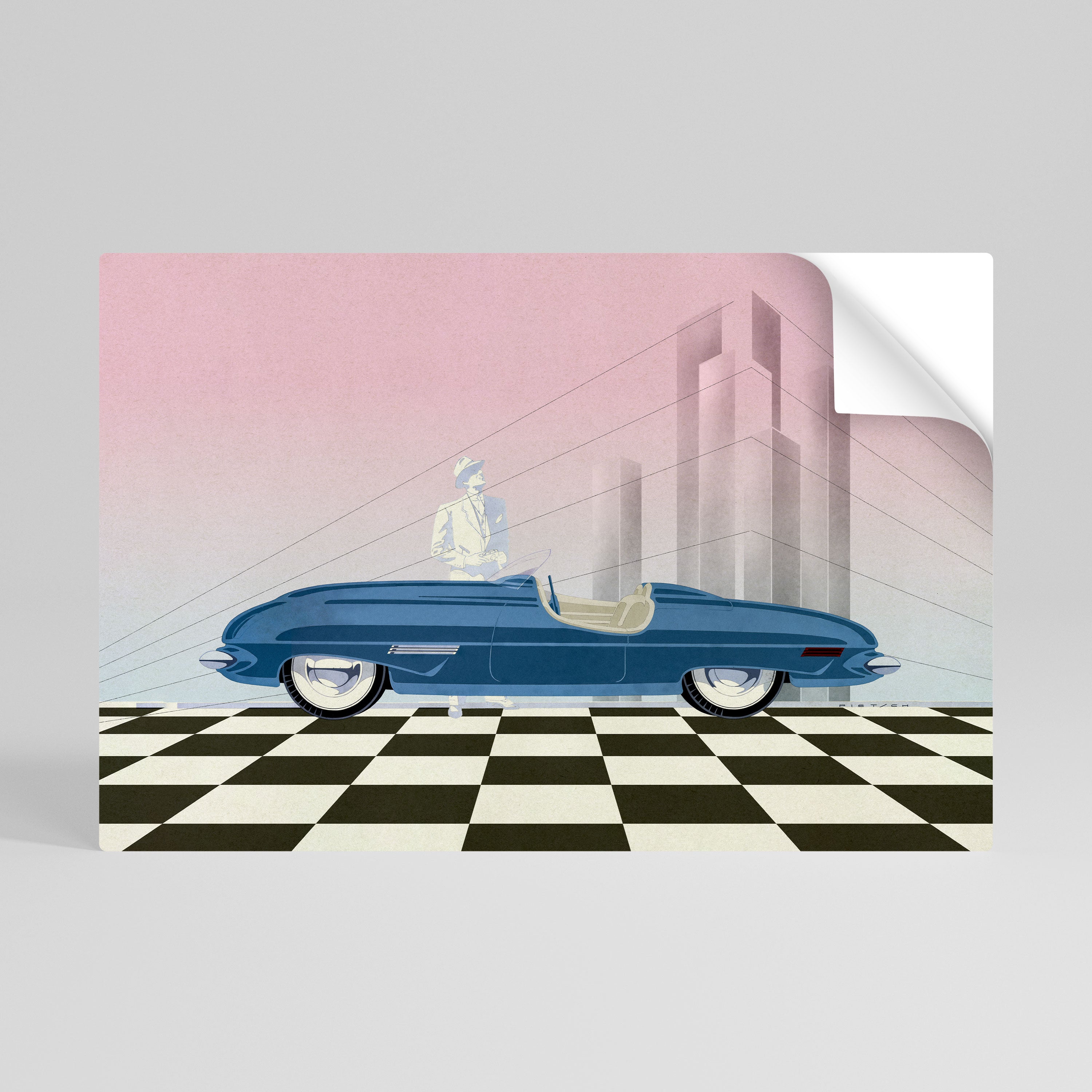 BLUE ROADSTER Naklejka/Plakat poziomy