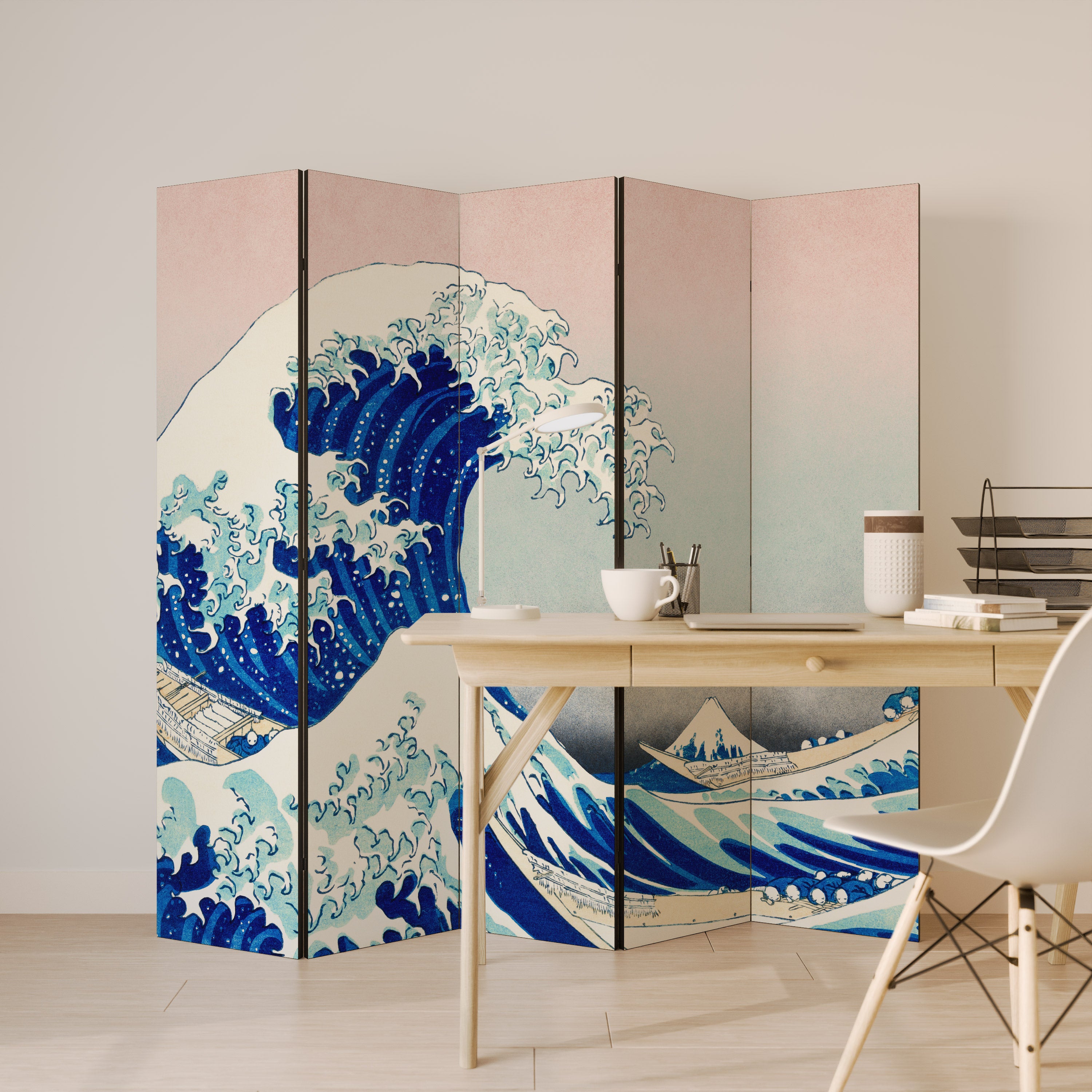 THE GREAT WAVE Dekoracyjny parawan 5-skrzydłowy