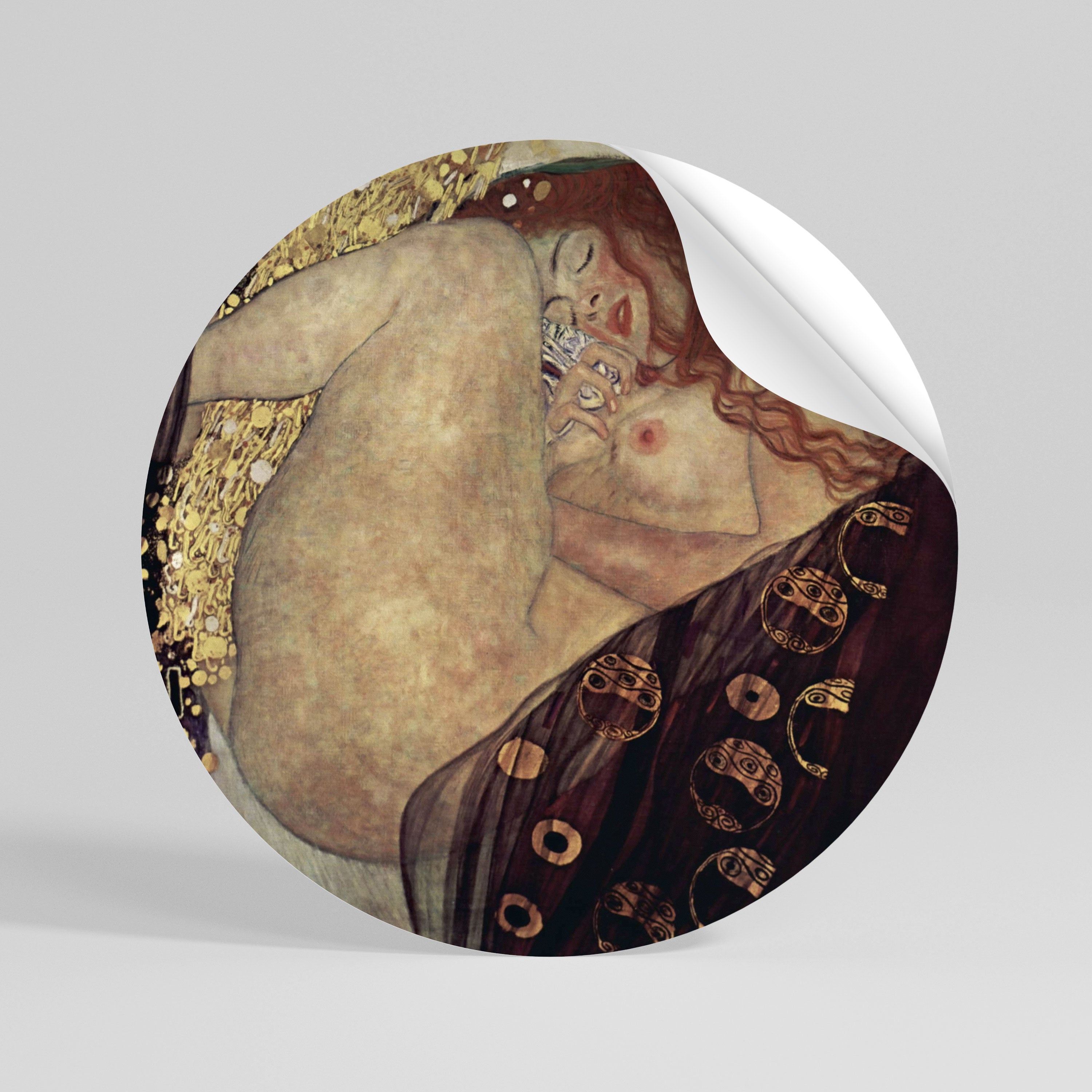 DANAE BY KLIMT Naklejka - okrągła