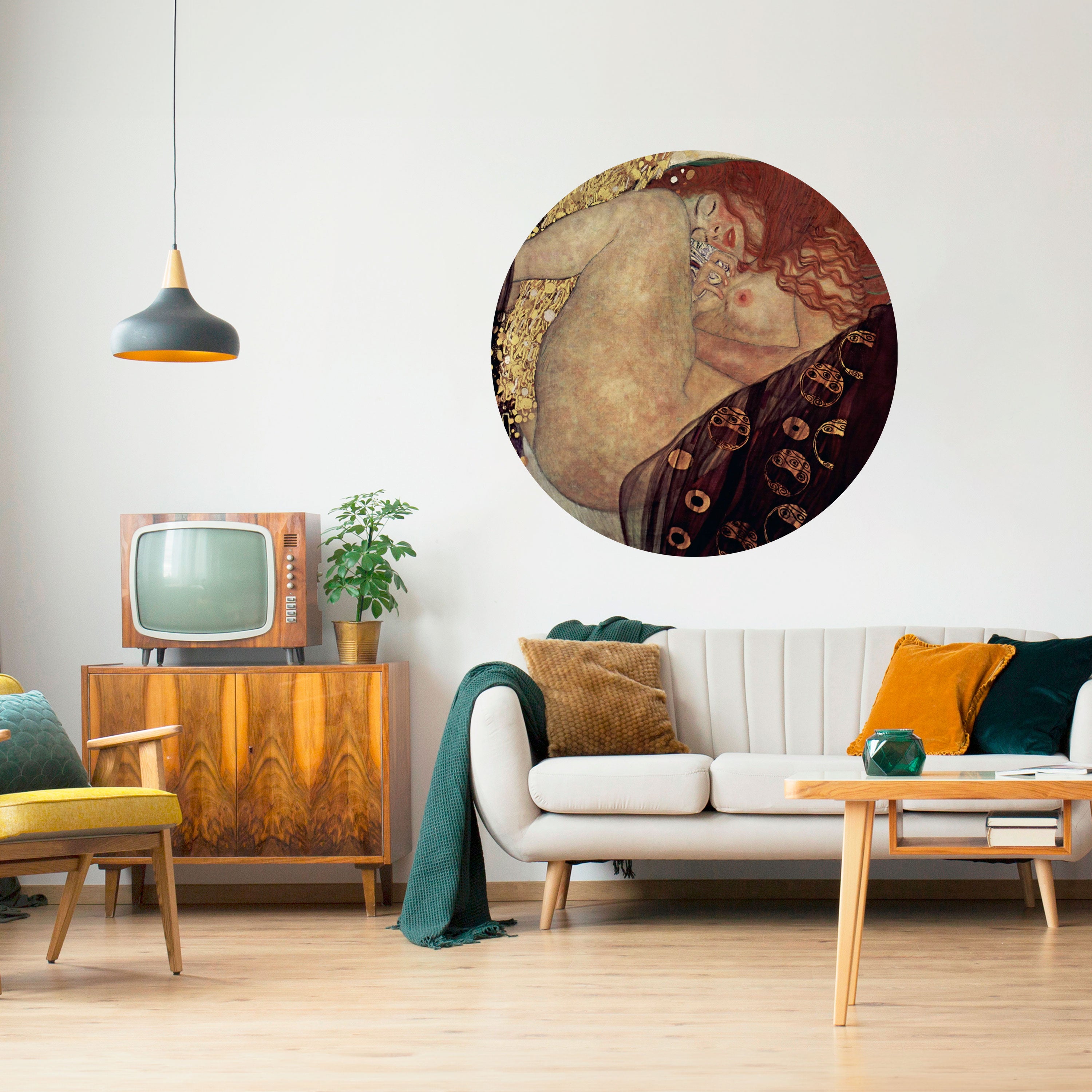 DANAE BY KLIMT Naklejka okrągła