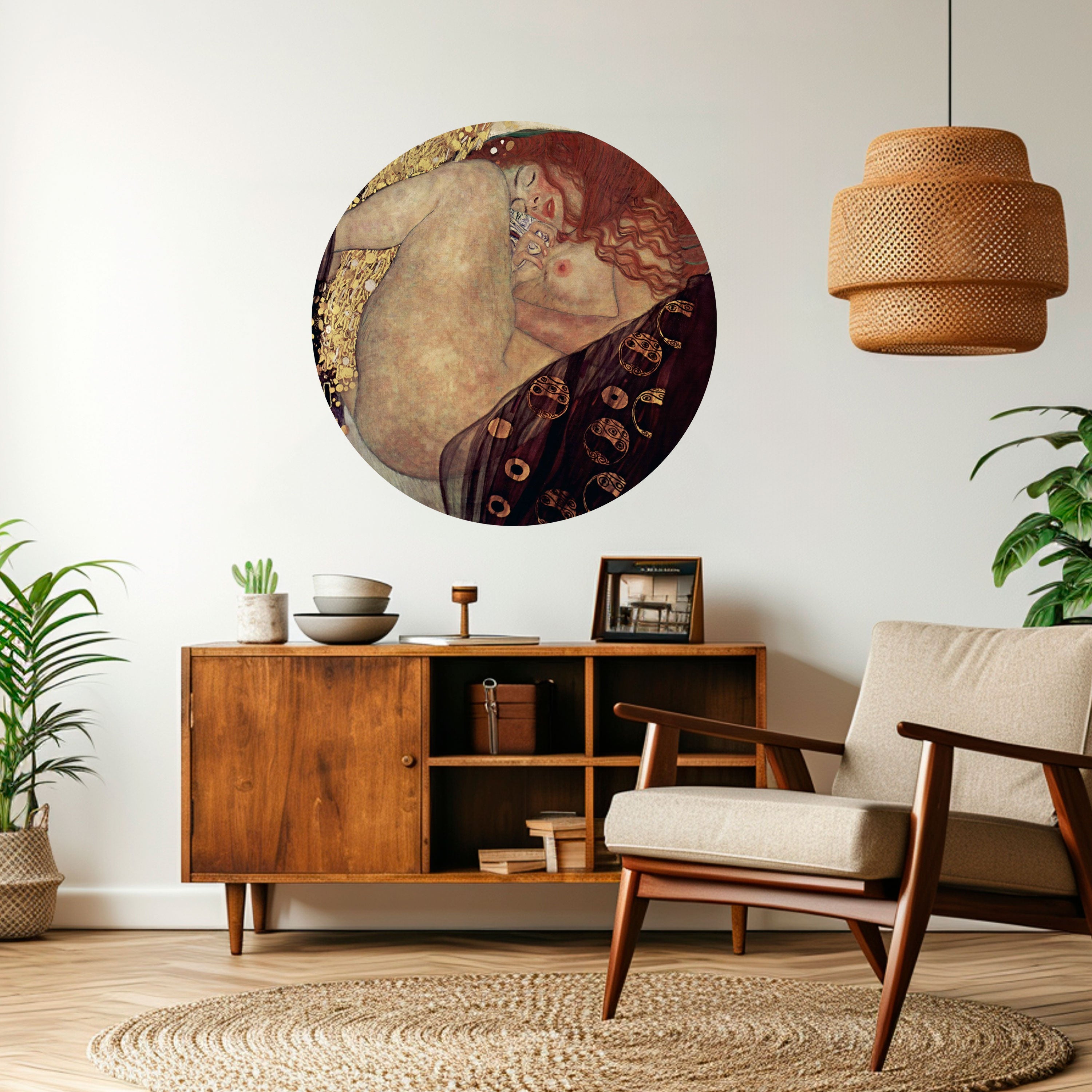 DANAE BY KLIMT Naklejka okrągła