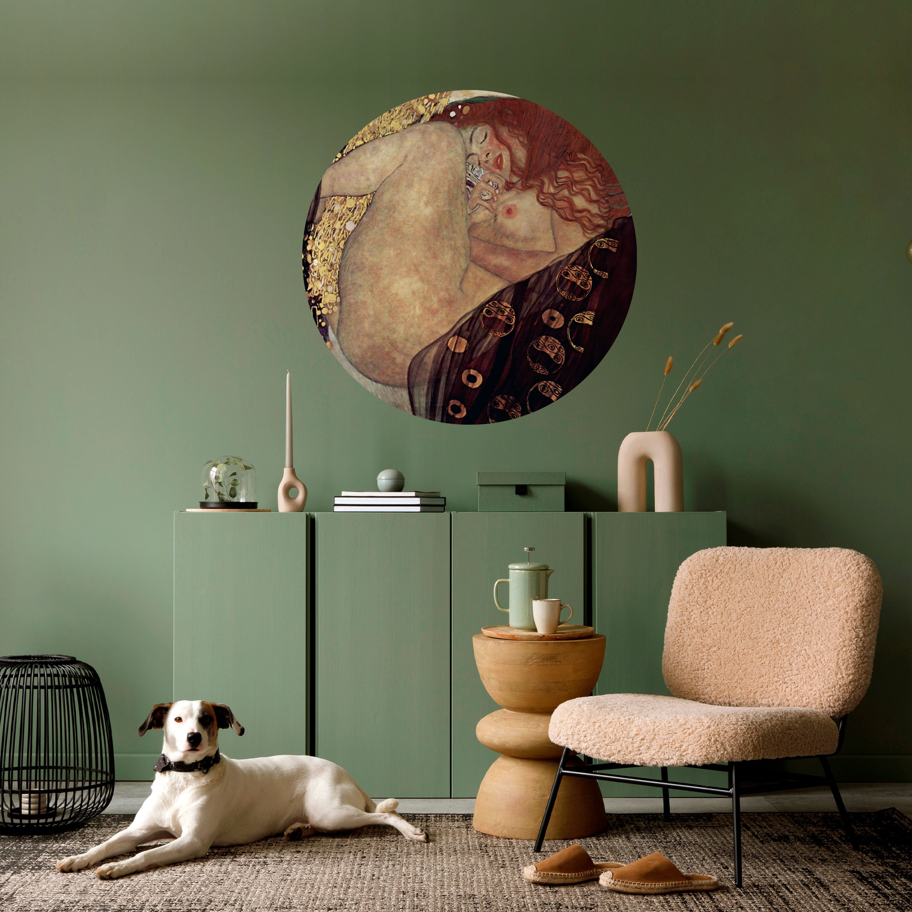 DANAE BY KLIMT Naklejka okrągła