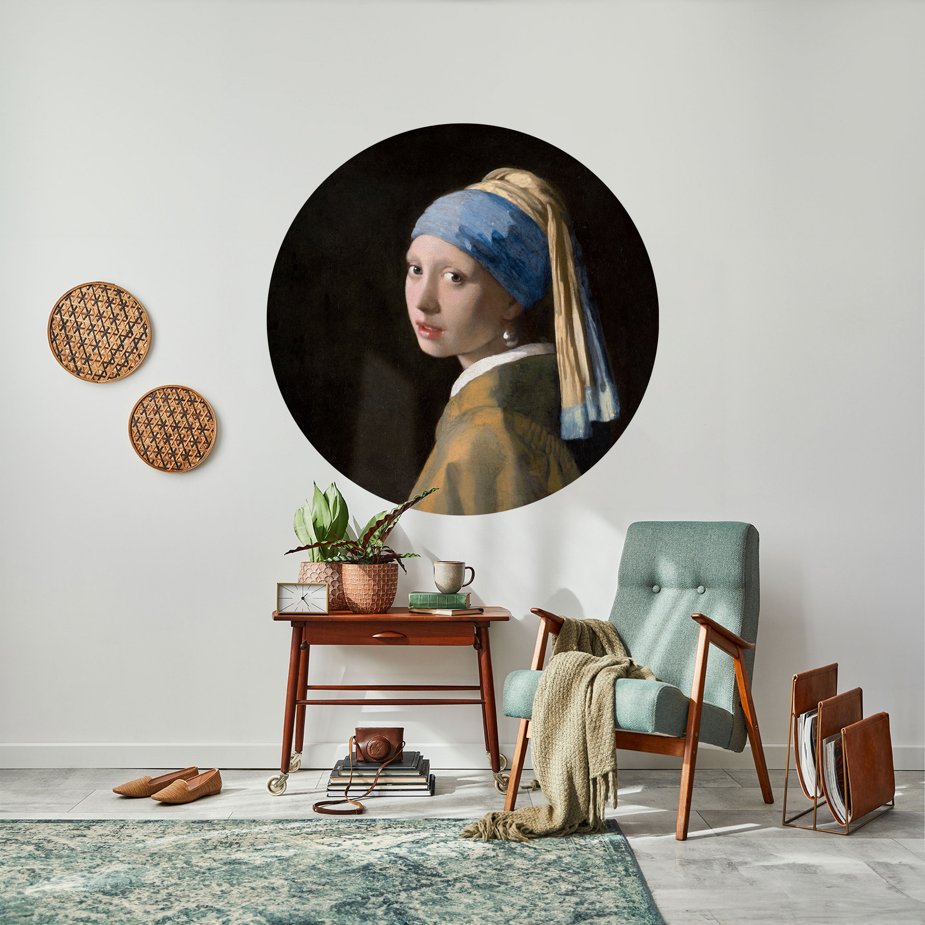 GIRL WITH A PEARL EARING Naklejka okrągła