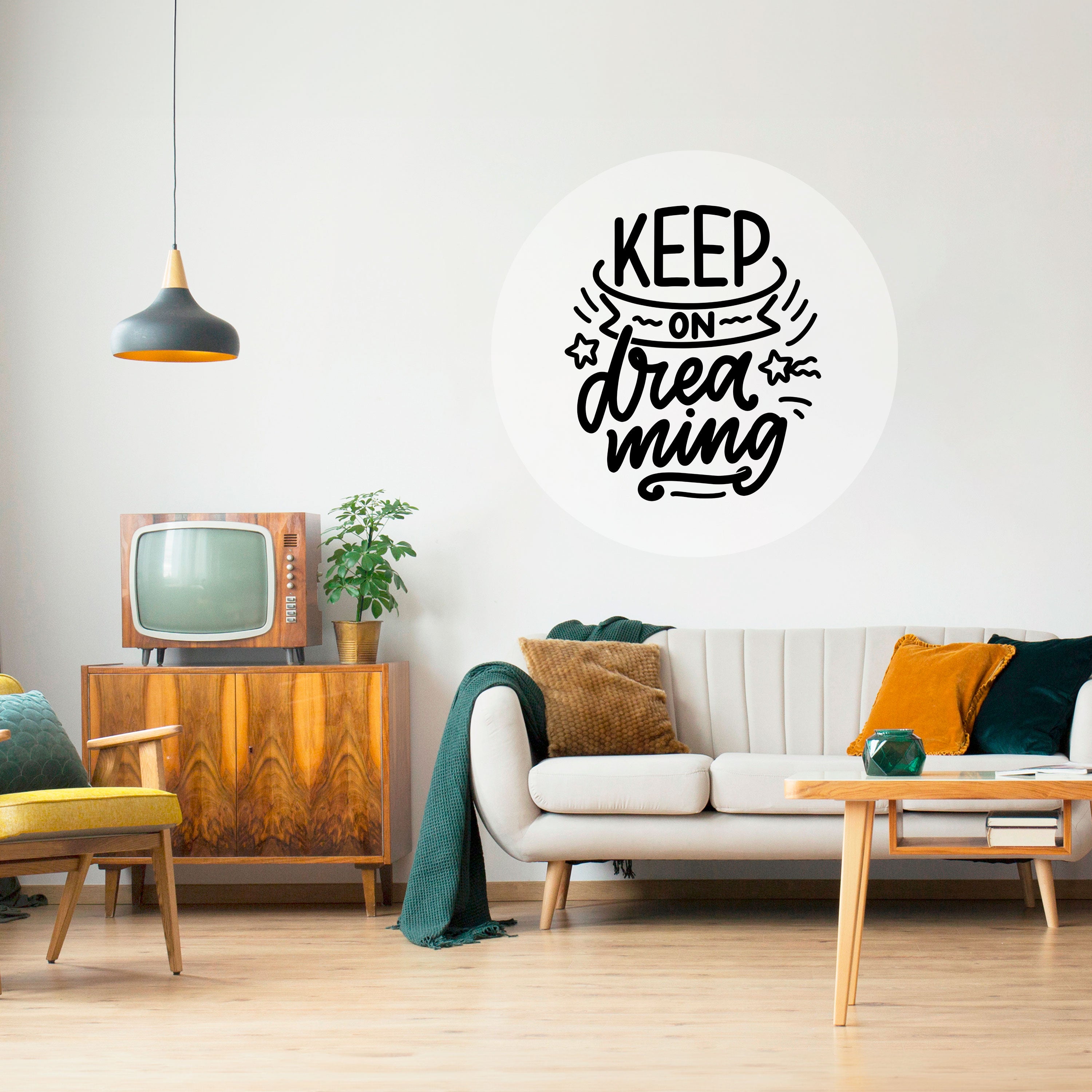 KEEP ON DREAMING Naklejka okrągła