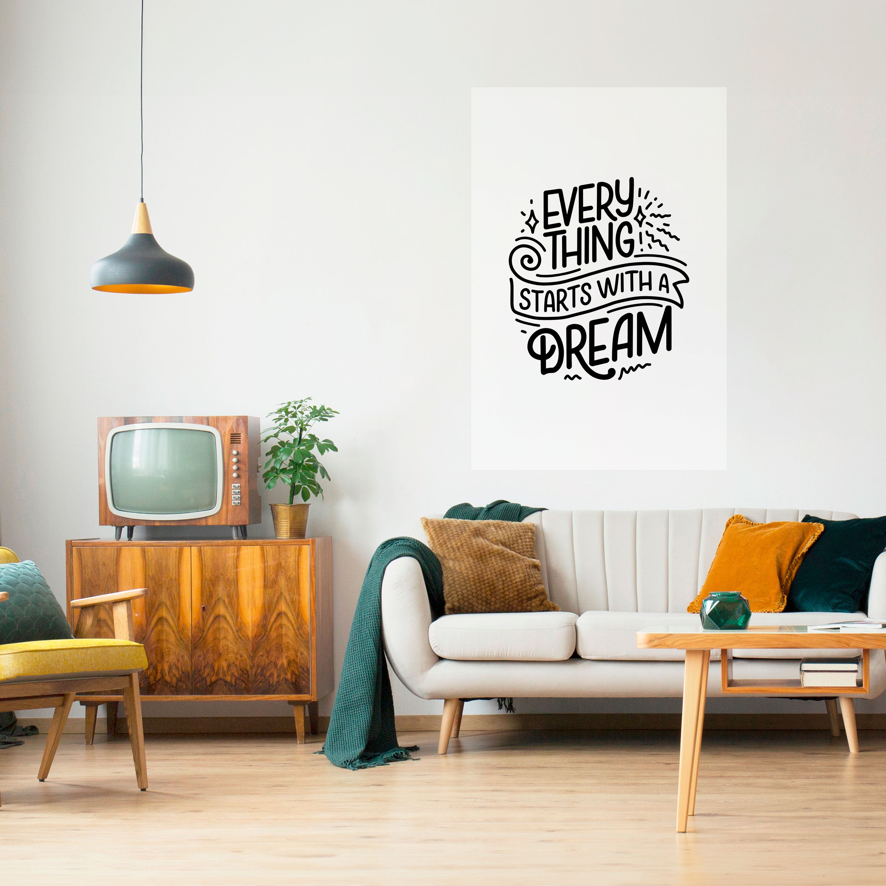 EVERYTHING STARTS WITH A DREAM Naklejka/Plakat pionowy