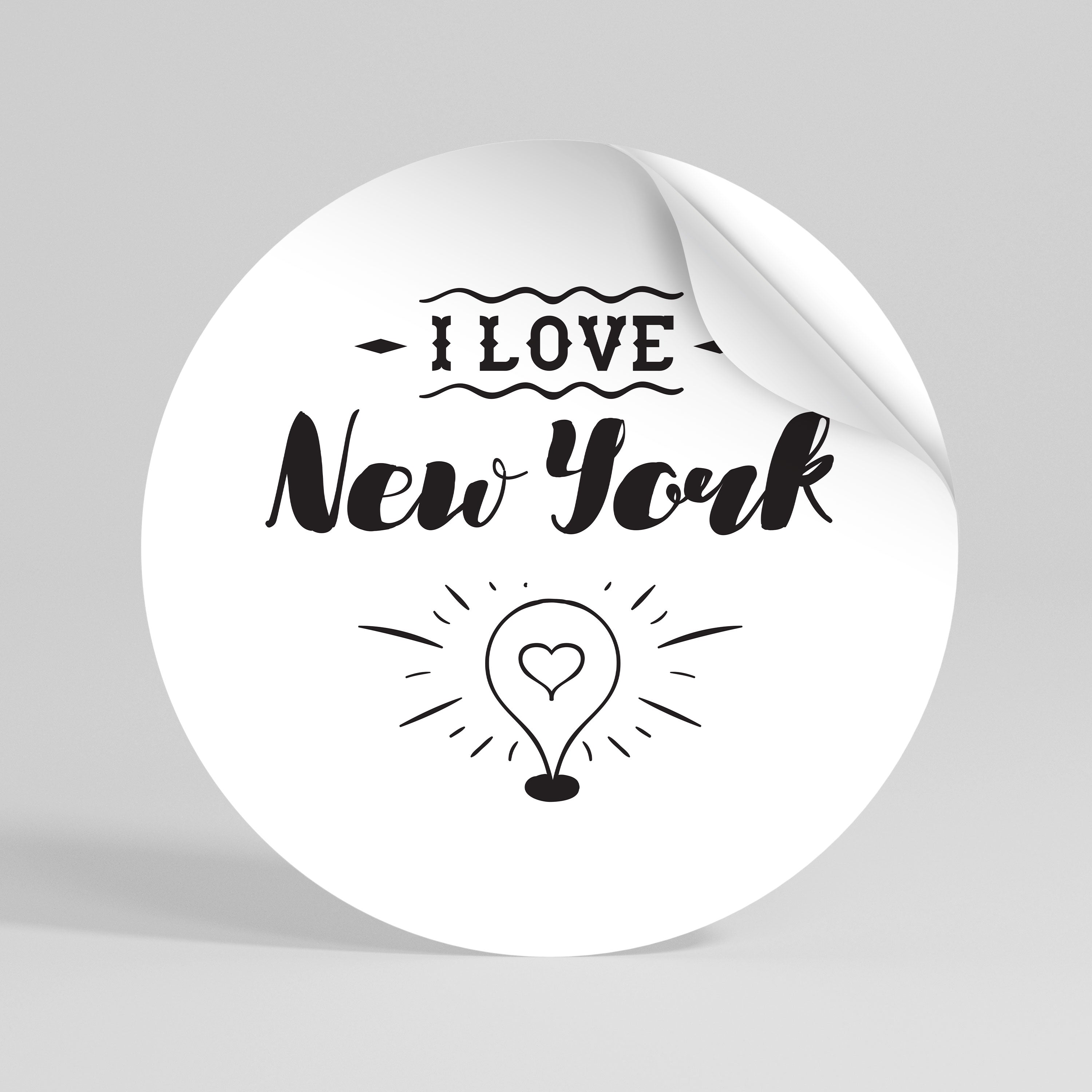 I LOVE NEW YORK Naklejka - okrągła