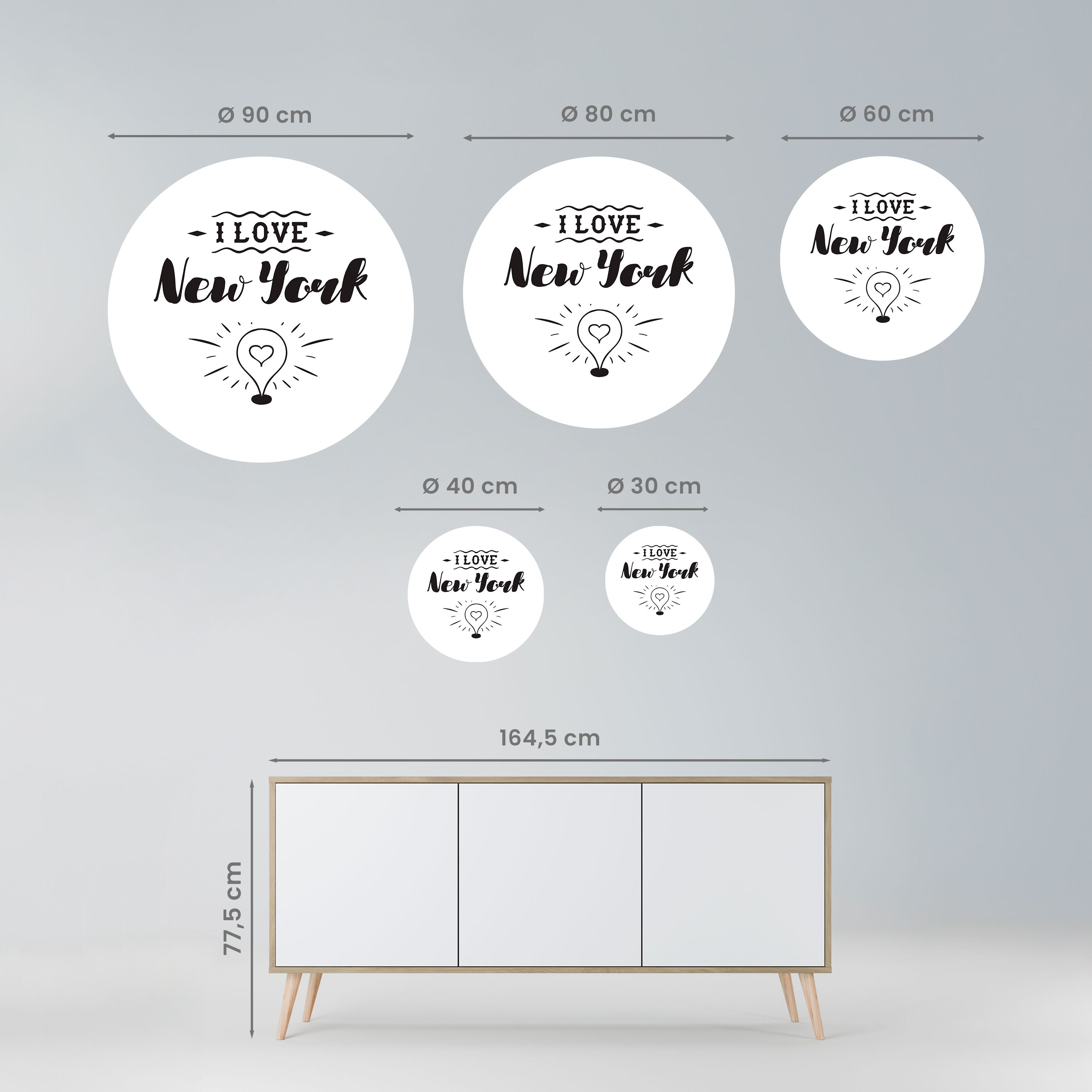 I LOVE NEW YORK Naklejka okrągła
