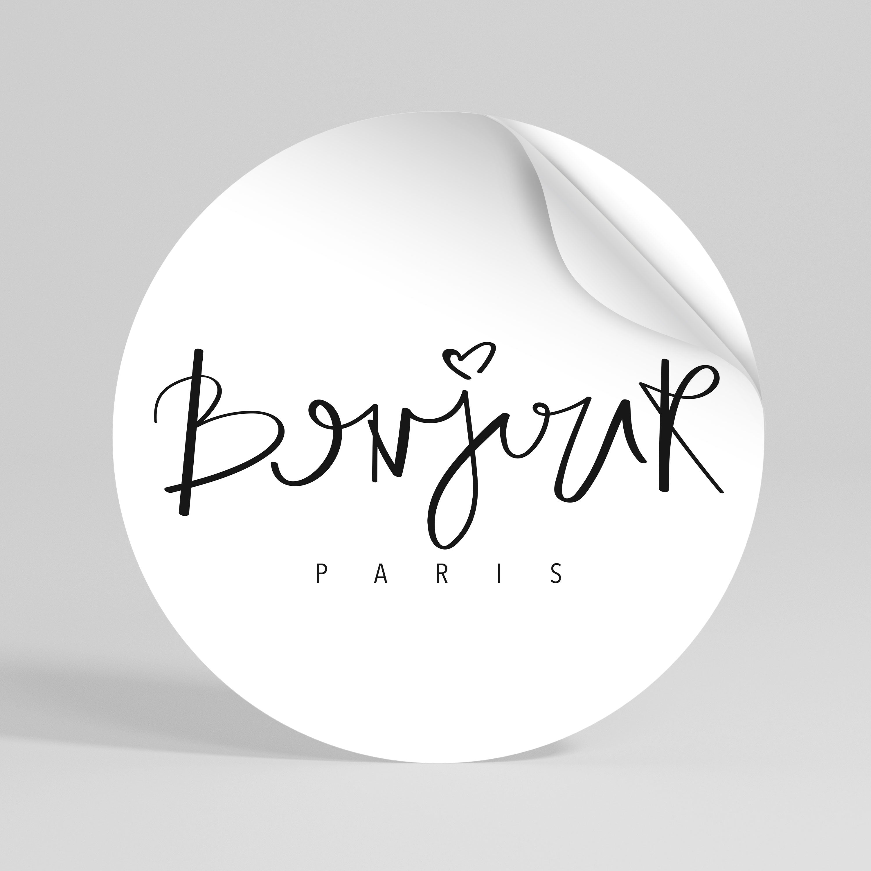 BONJOUR LOVE Naklejka - okrągła