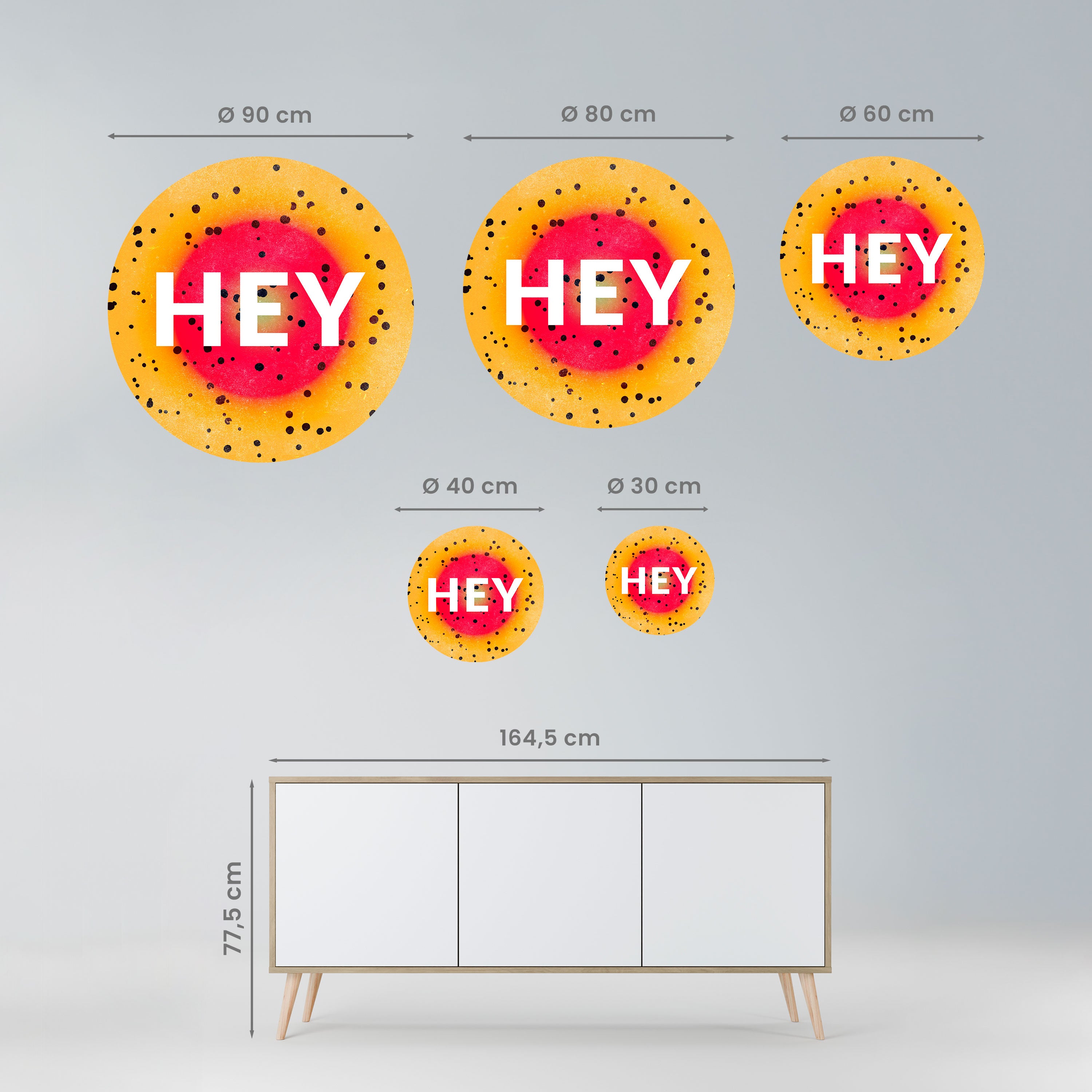 HEY THERE Naklejka okrągła