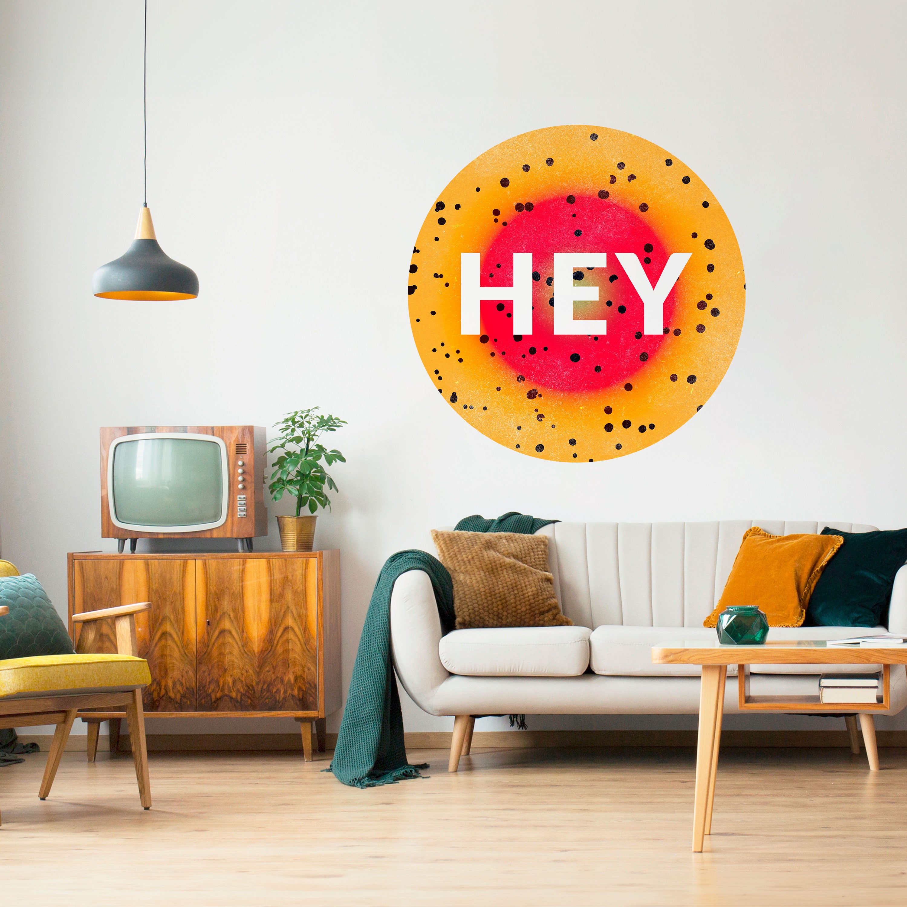 HEY THERE Naklejka okrągła