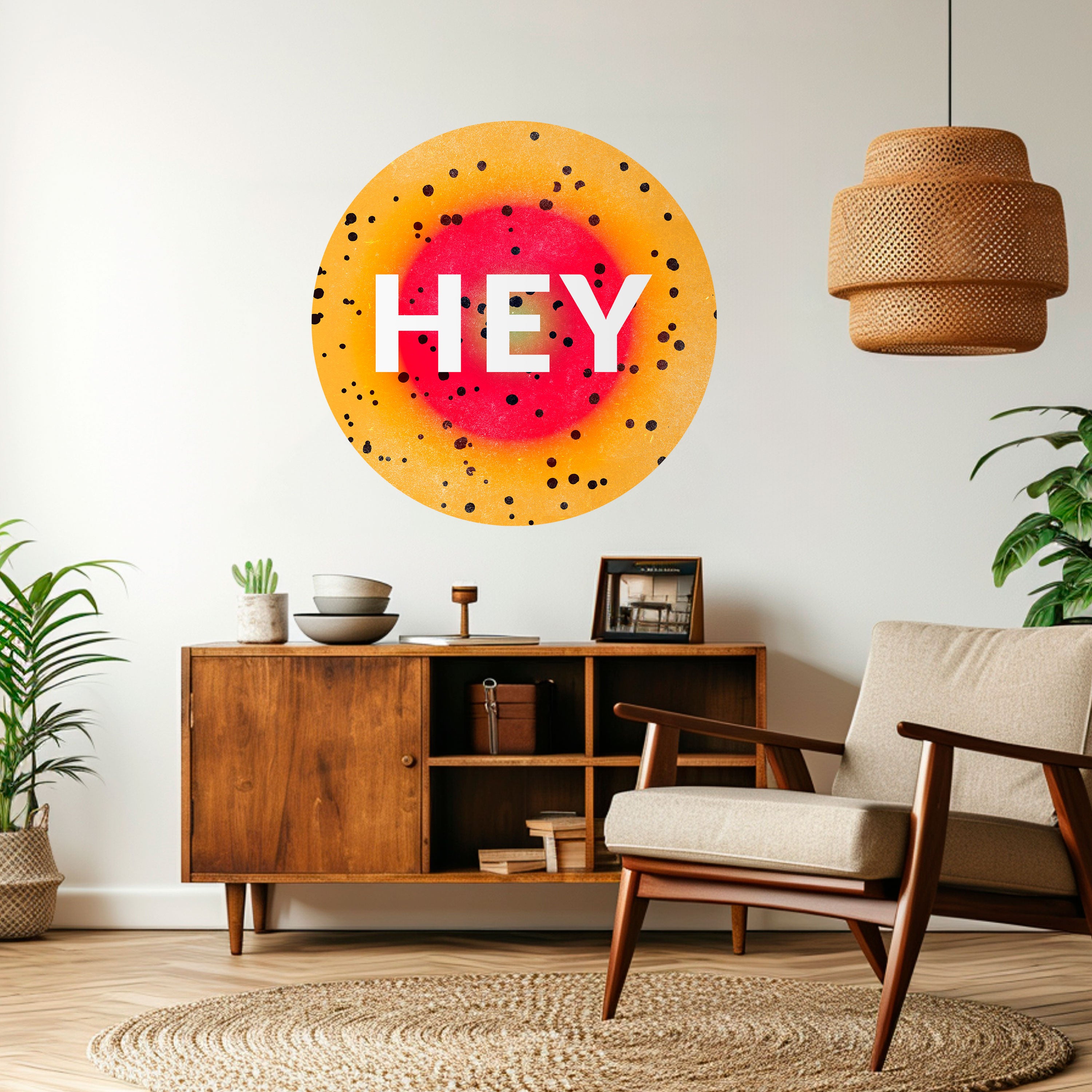 HEY THERE Naklejka okrągła